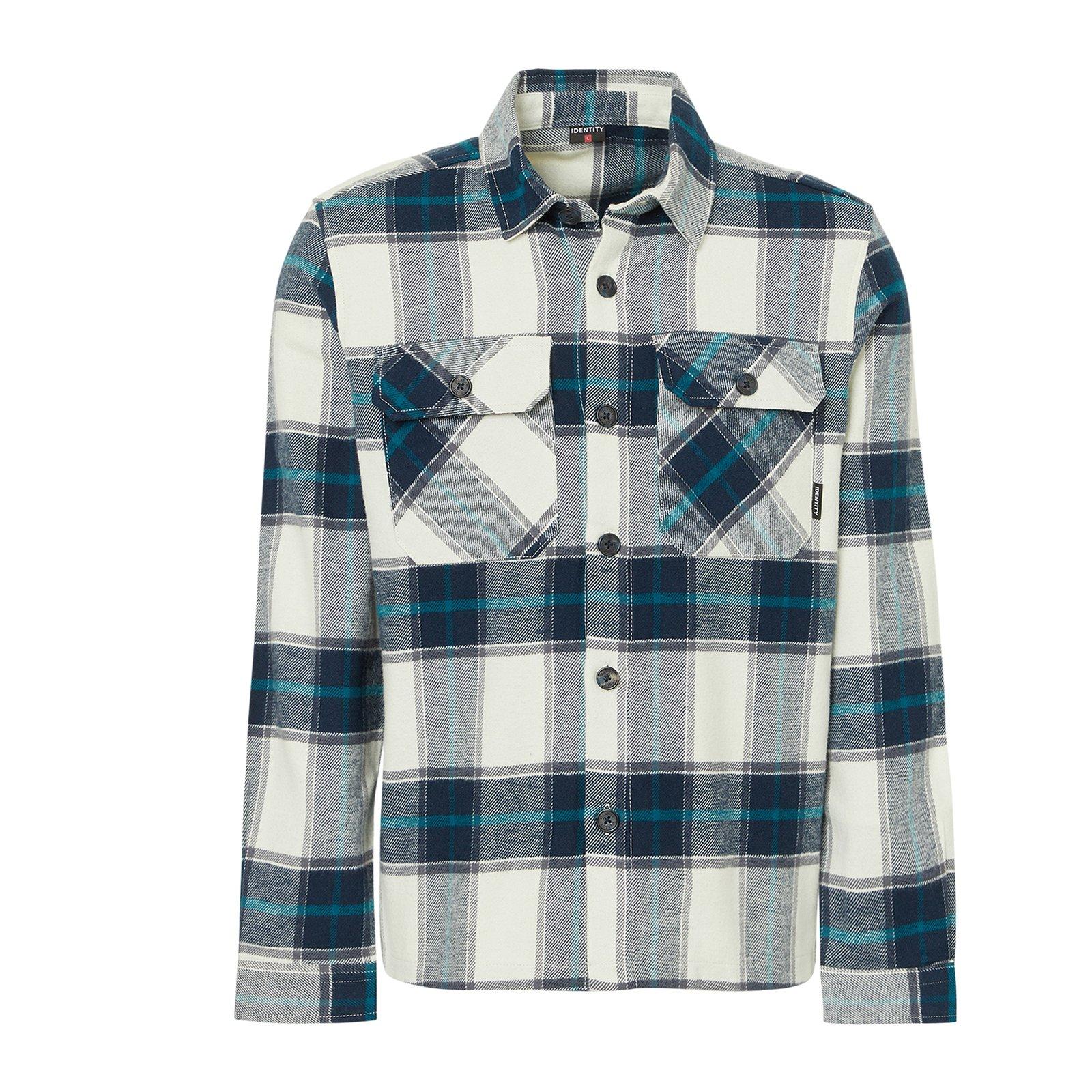 トップス Echeveria L/C pin-check shirts ovy Blue Check Overshirt (3247768) | Identity