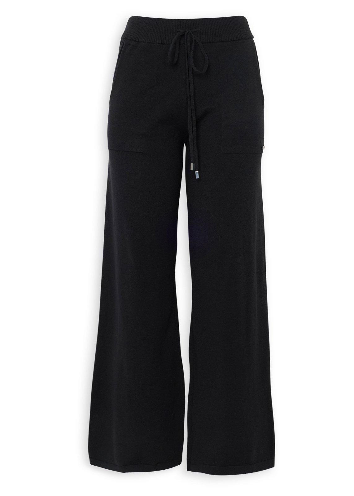 パンツ NEW KNIT PANTS/BLACK Black Wide Leg Knit Pants (3247865) | Earthaddict
