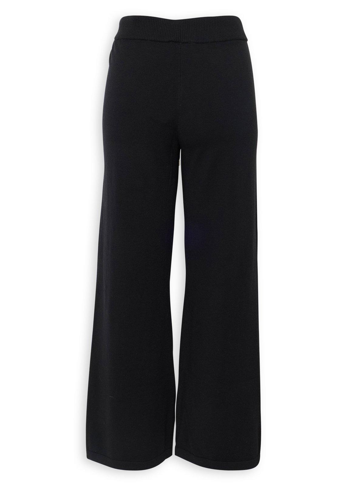 Black Wide Leg Knit Pants (3247865) | Earthaddict