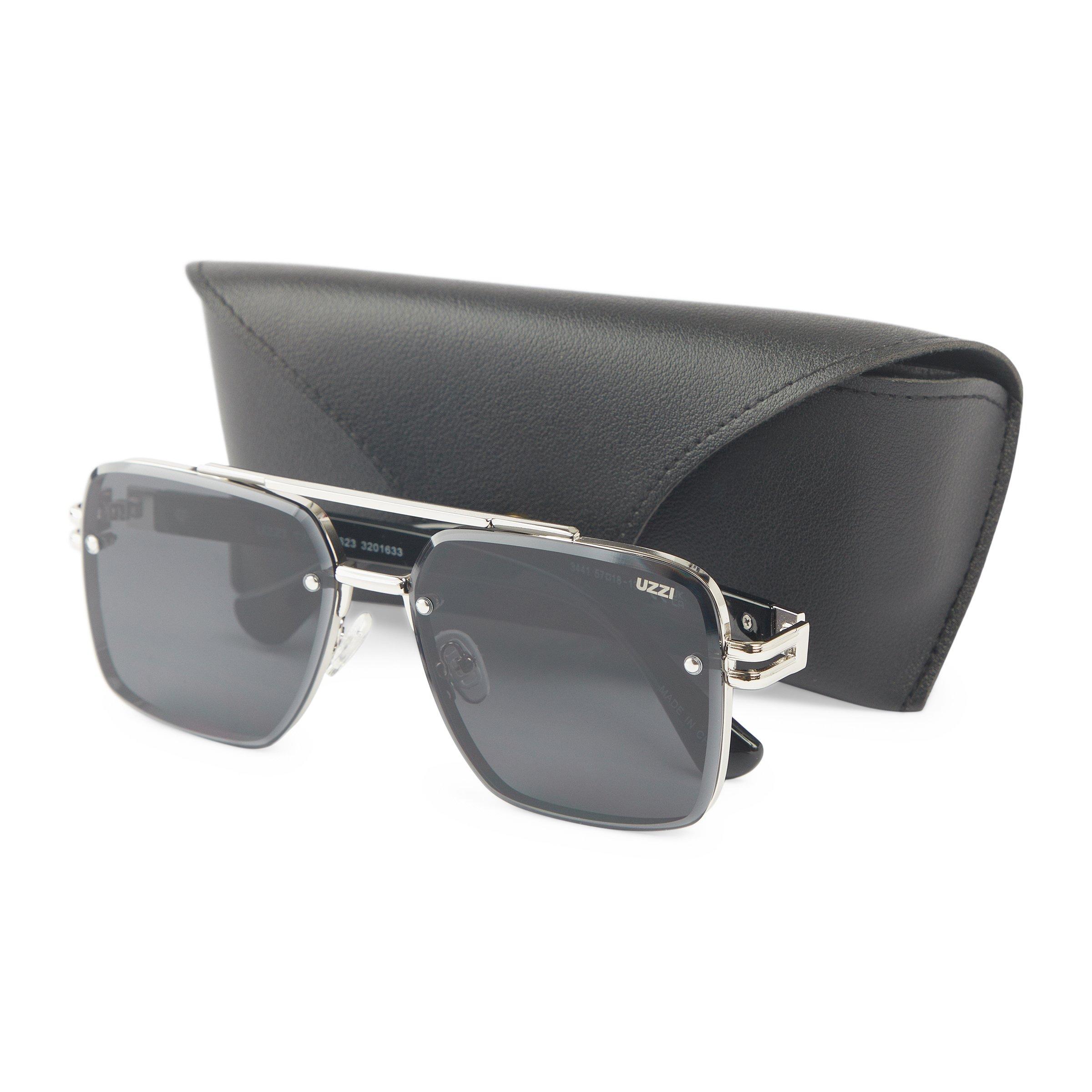 Square Blk and Gun Aviator R (3247914) | UZZI