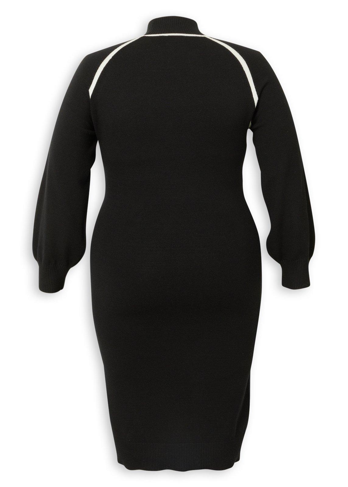 Black Tipped Knitwear Dress (3248495) | Zeta