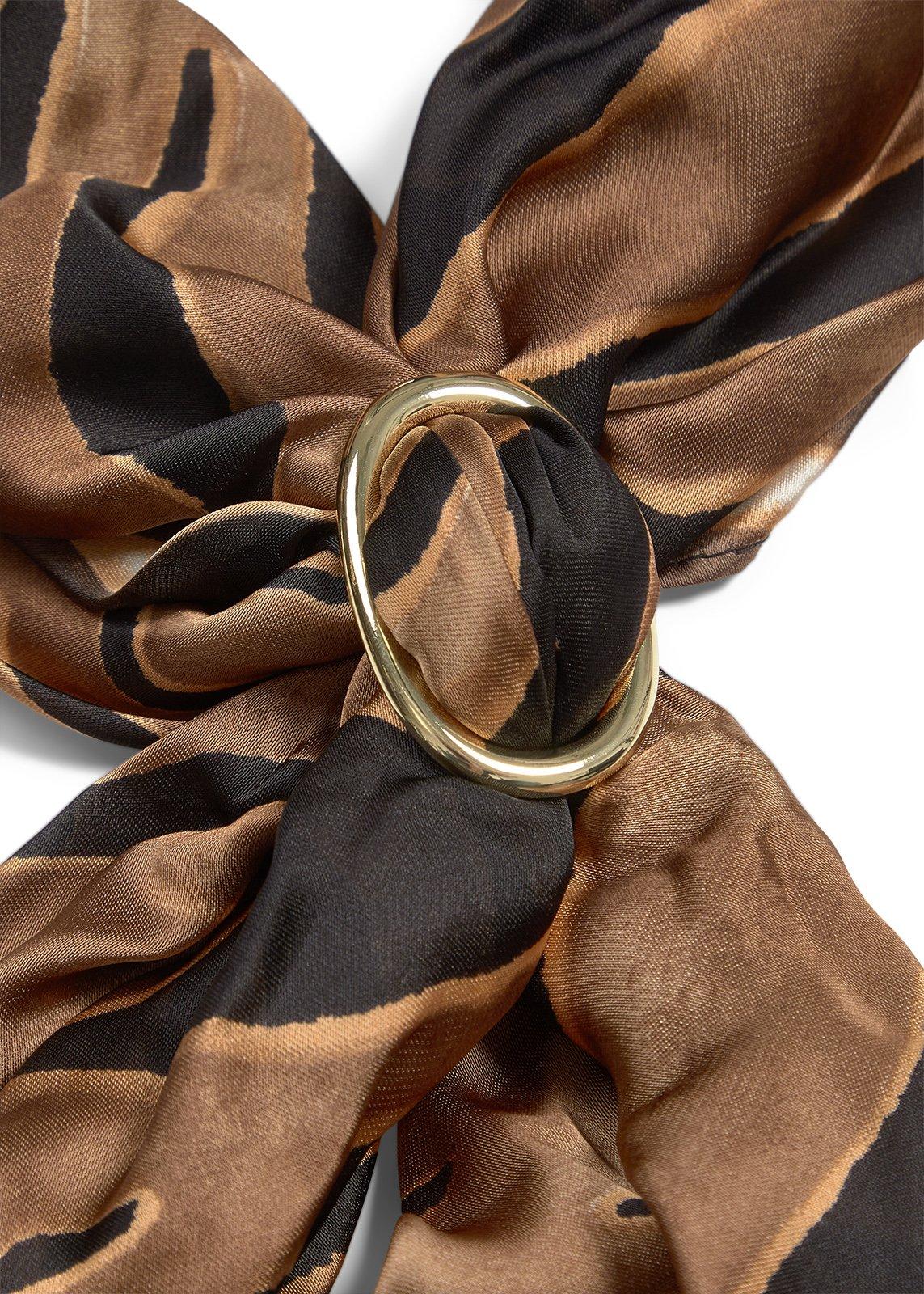 Brown Printed Scarf with Toggle (3249332) | Daniel Hechter