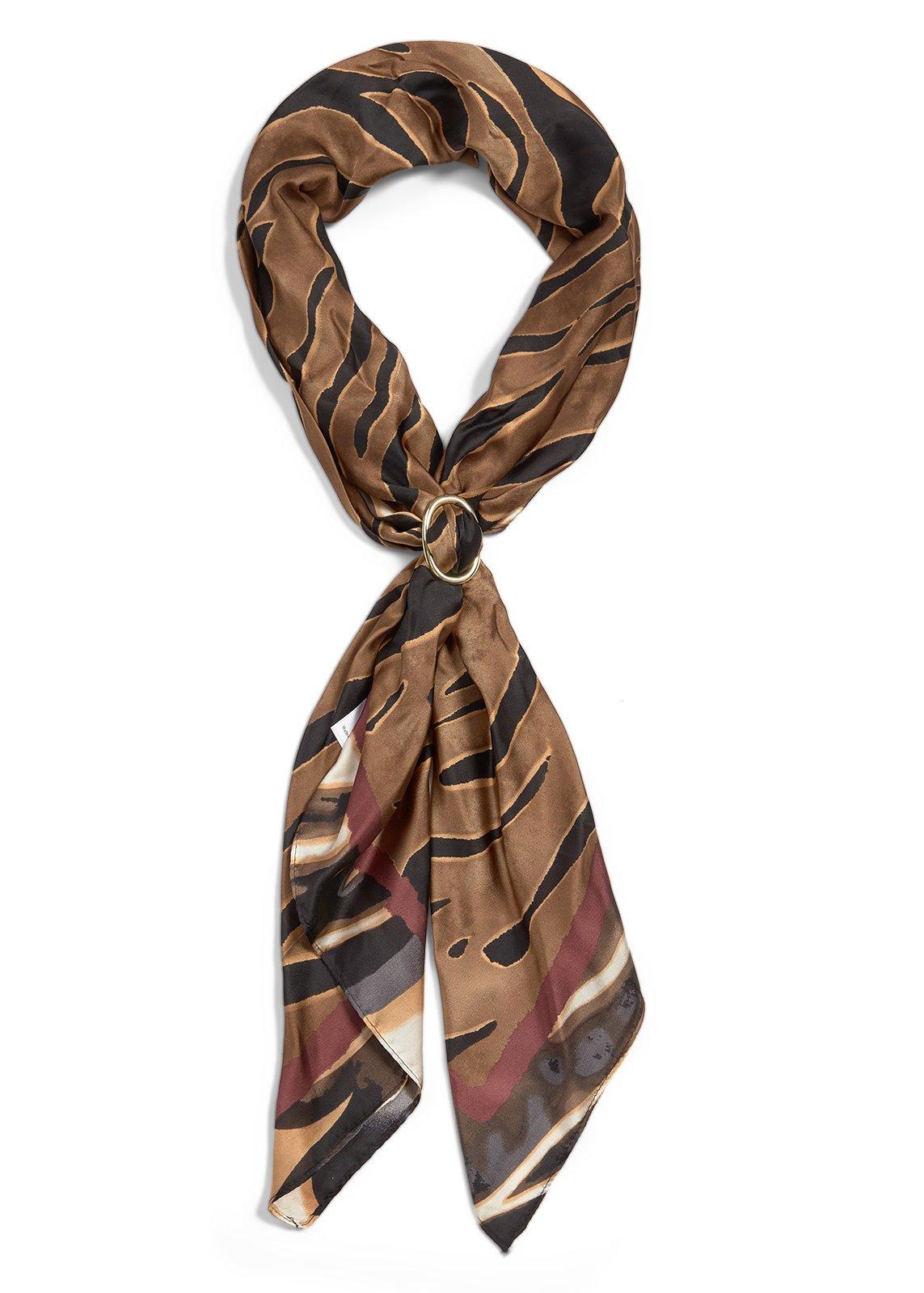 Brown Printed Scarf with Toggle (3249332) | Daniel Hechter