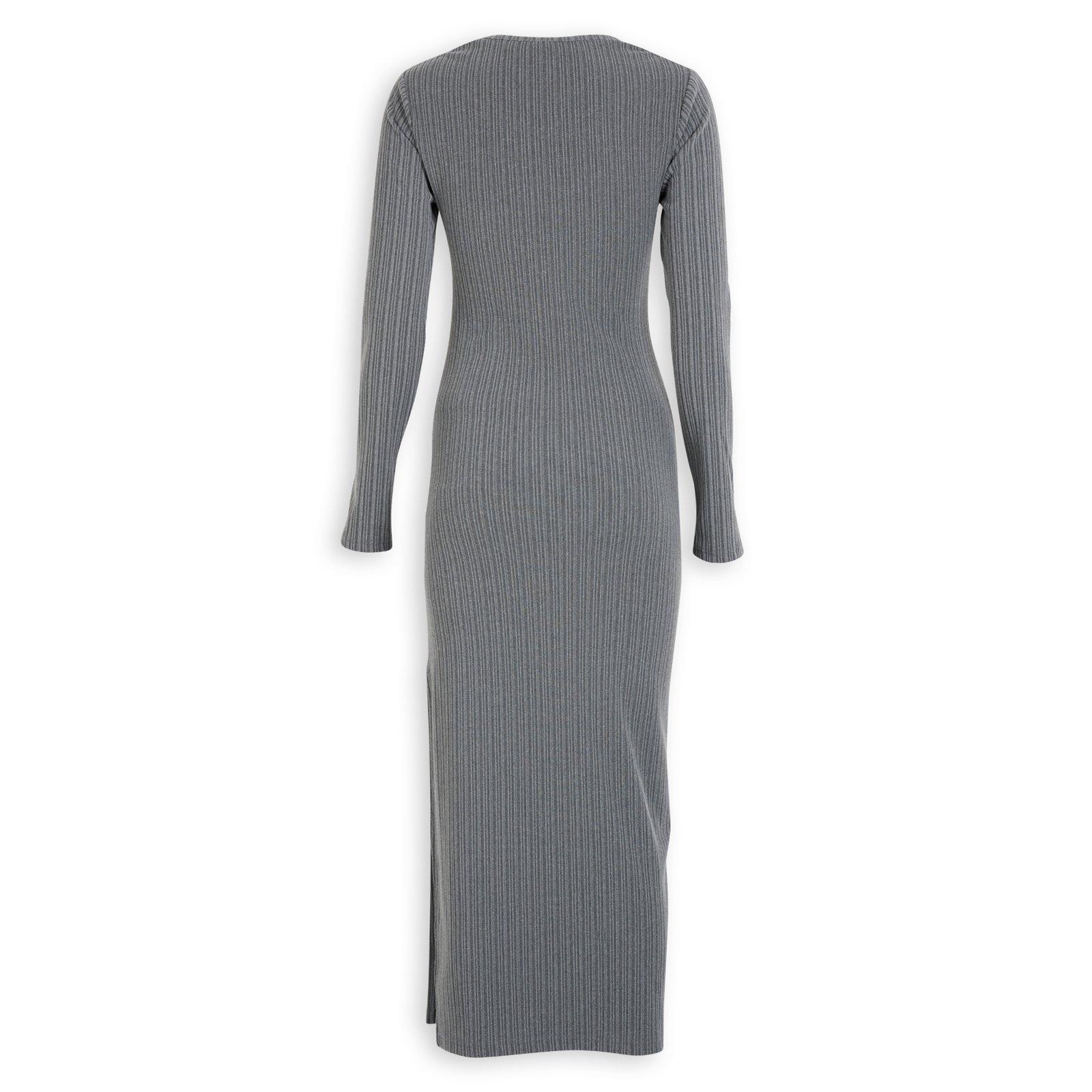 princess polly baby blue dress split hem ribbed bodycon dress elegant long sleeve dress main image 1
