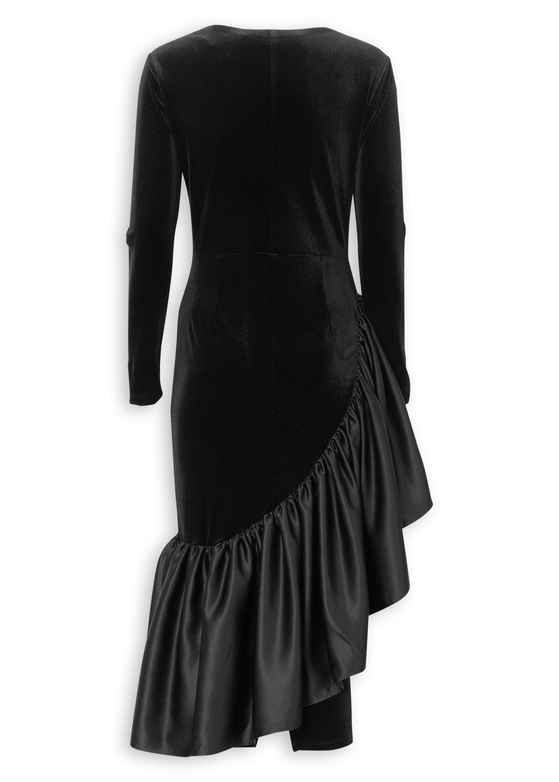 Black Velour Satin Combo Dress (3250198) | Daniel Hechter