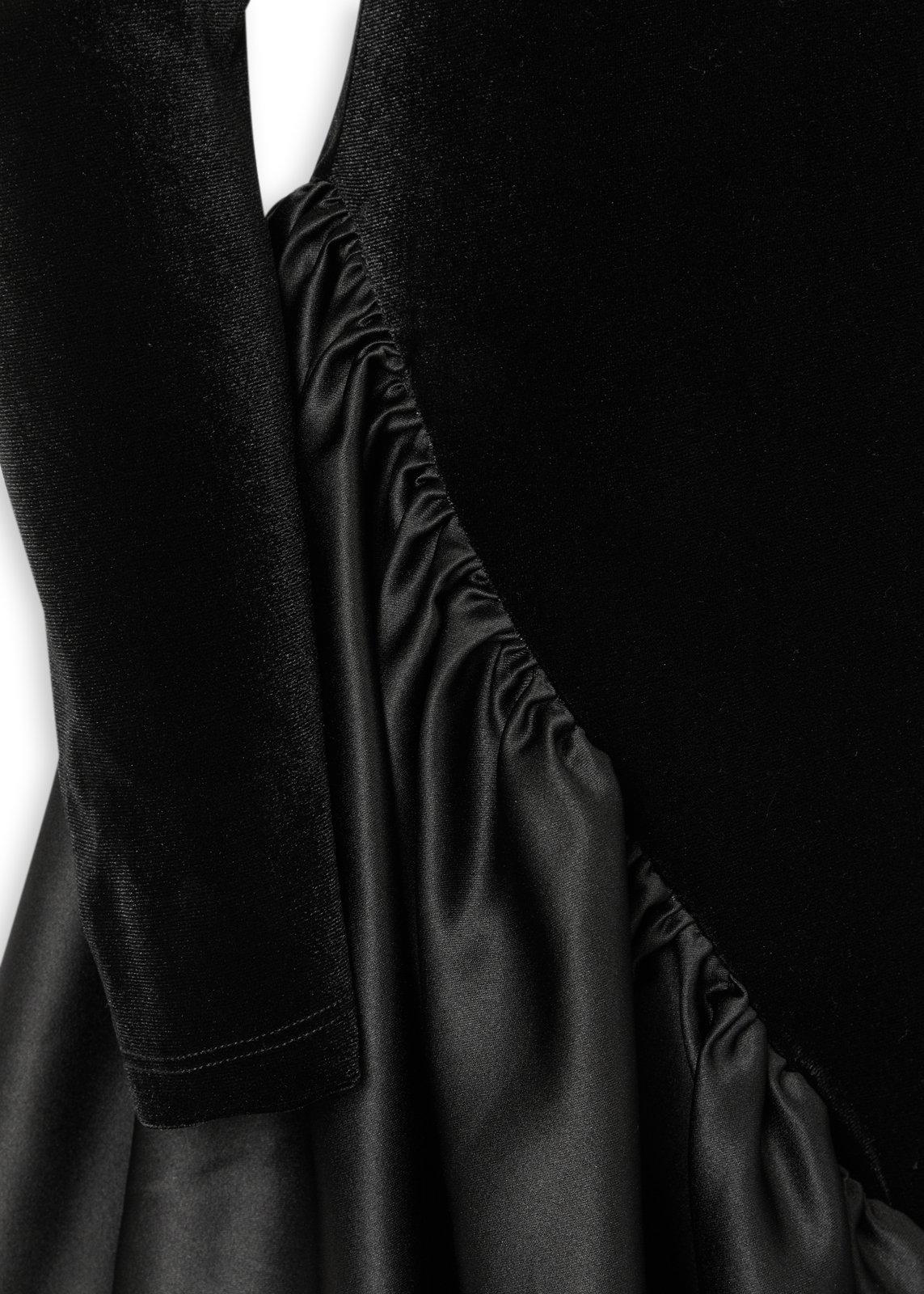 Black Velour Satin Combo Dress (3250198) | Daniel Hechter