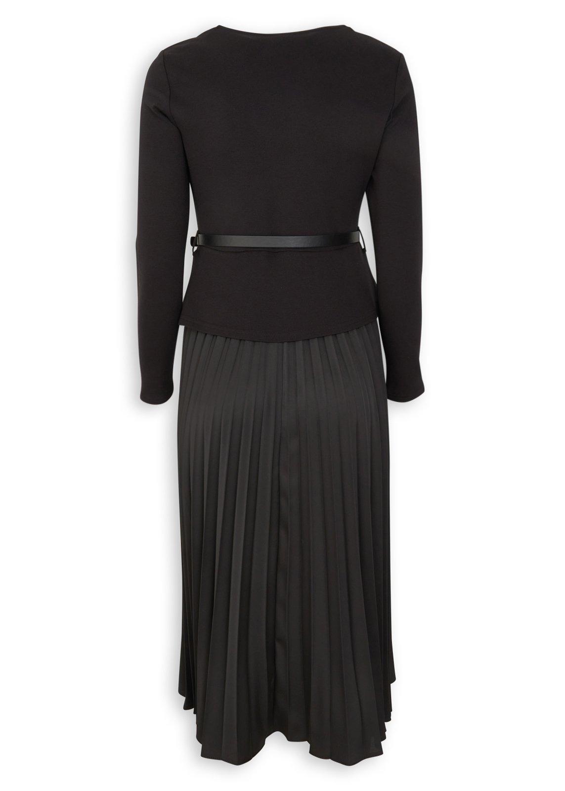 Belted Black Combo Dress (3250451) | Daniel Hechter