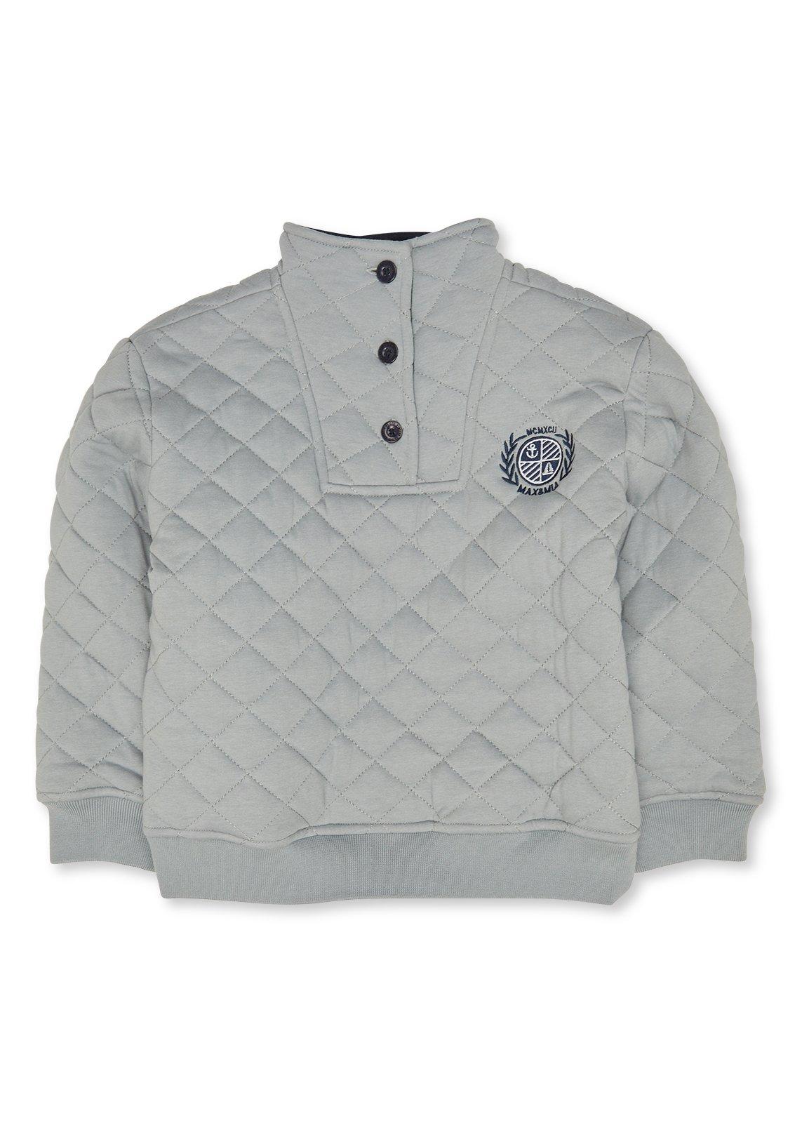 Kid Boys Grey Funnel Neck Sweatshirt (3250510) | Max & Mia