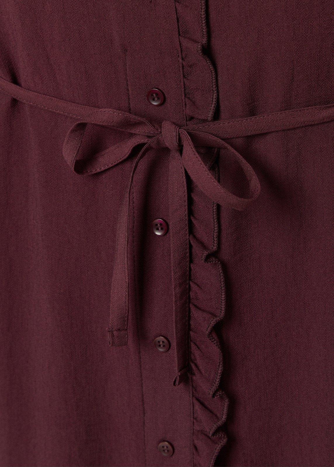 Plum Ruffle Tie Plus Size Dress (3250793) | Zeta