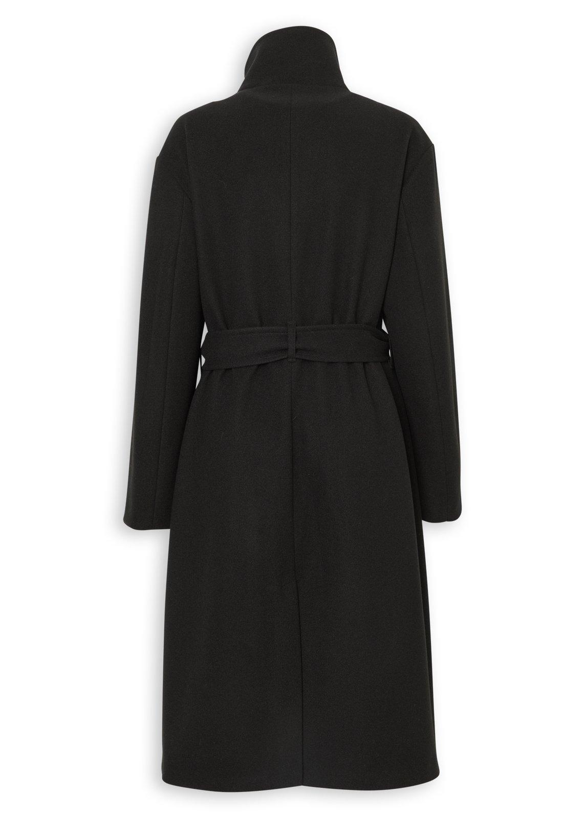 【正規品】ENOF twill coat Black Funnel Neck Coat (3250953) | Truworths