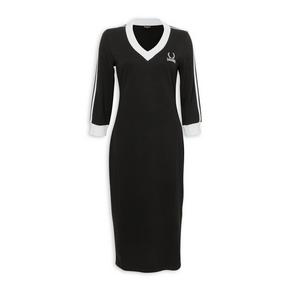 black silk dress near me Weslyn Black Satin Lace High Slit Dress main image 1