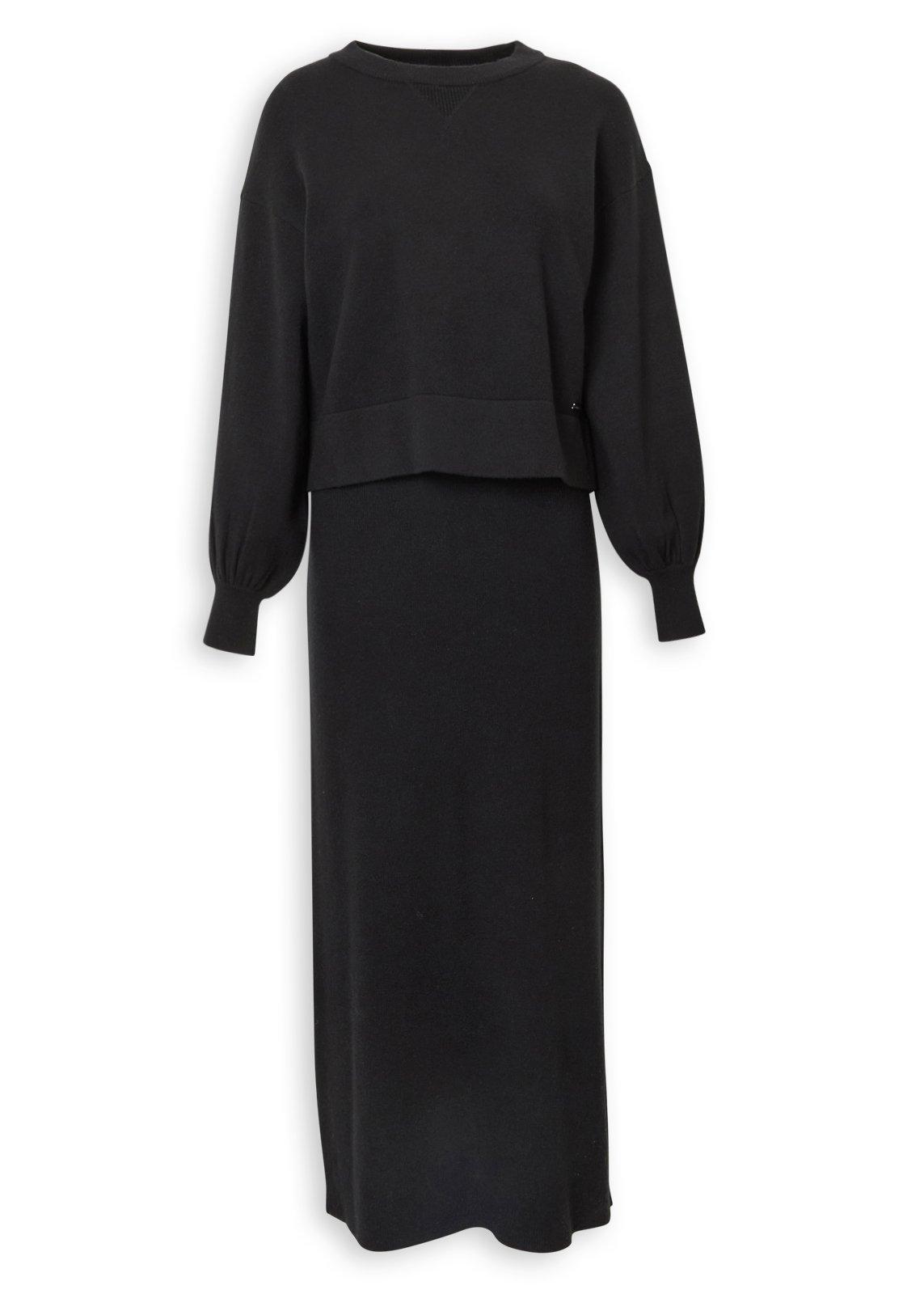 Black Twofer Knitwear Dress (3250970) | Earthaddict