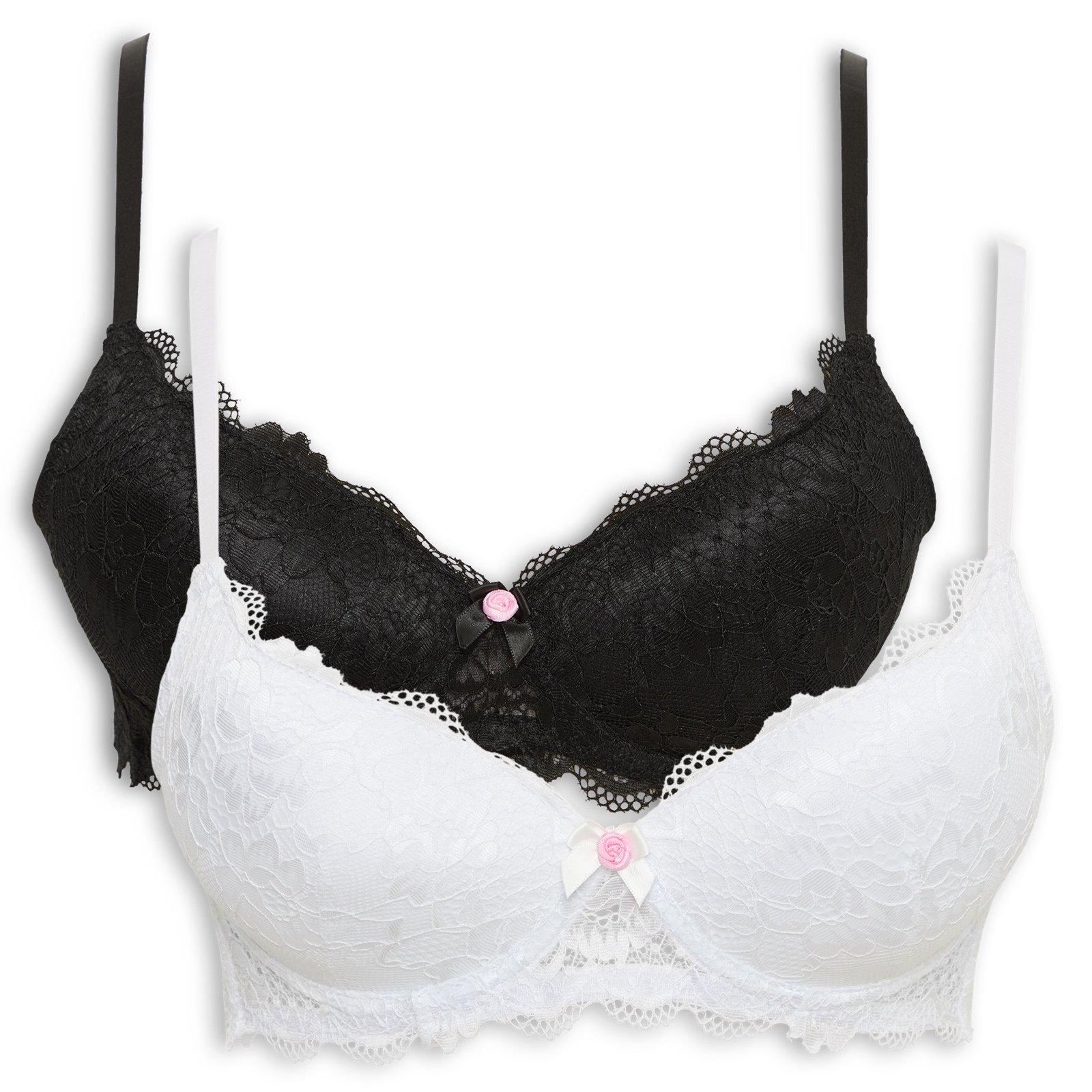 PG Bra Mサイズ ホワイト ブラック 2枚セット 2-Pack White and Black Padded Bras (3251055) | Identity