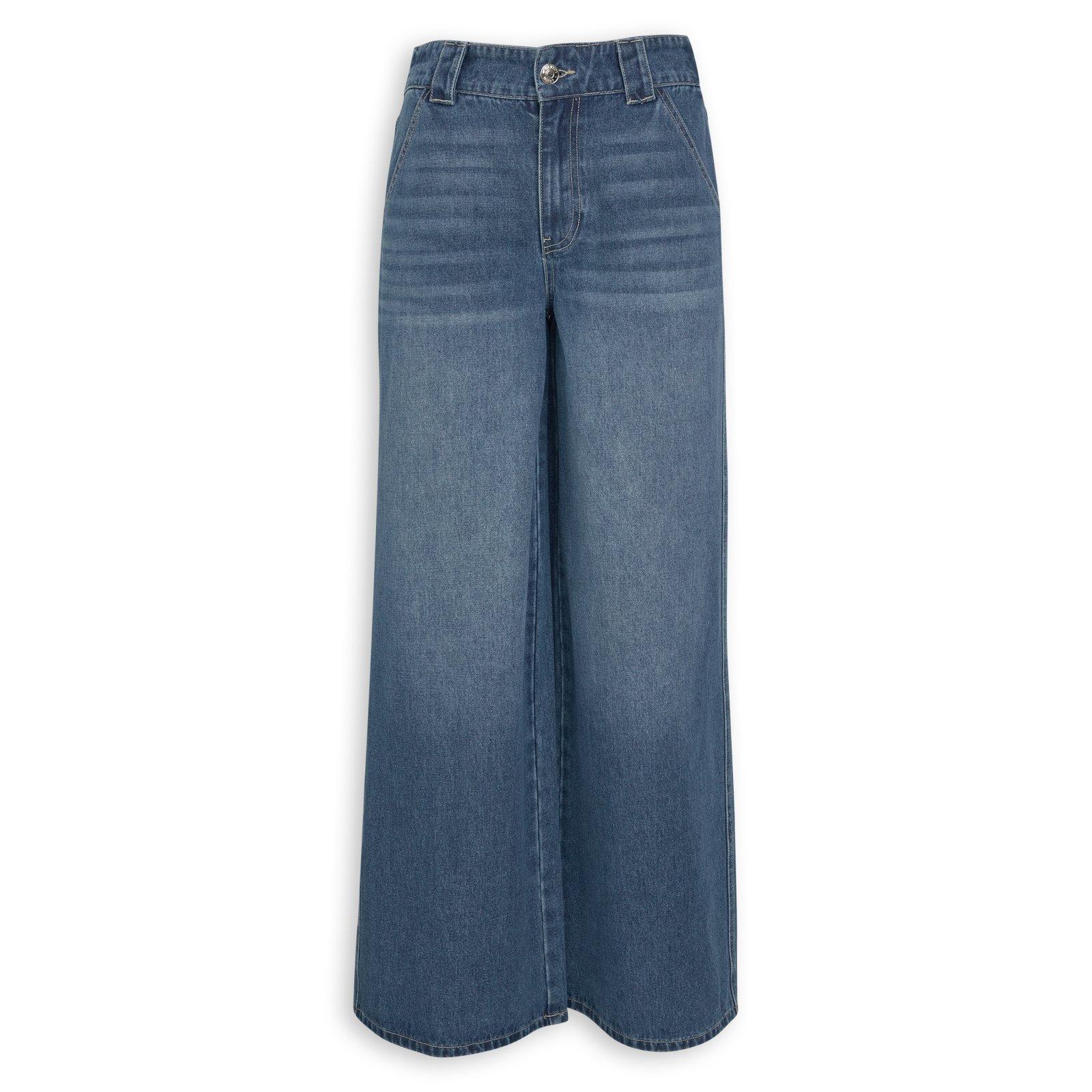 Dark Mid Baggy Wide Leg Jeans (3251060) | Identity