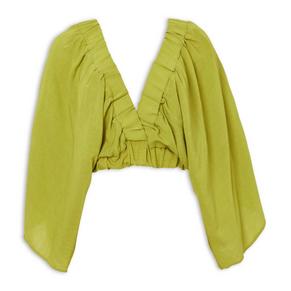 Chartreuse Elasticated Open Back Top (3251096) | Amber