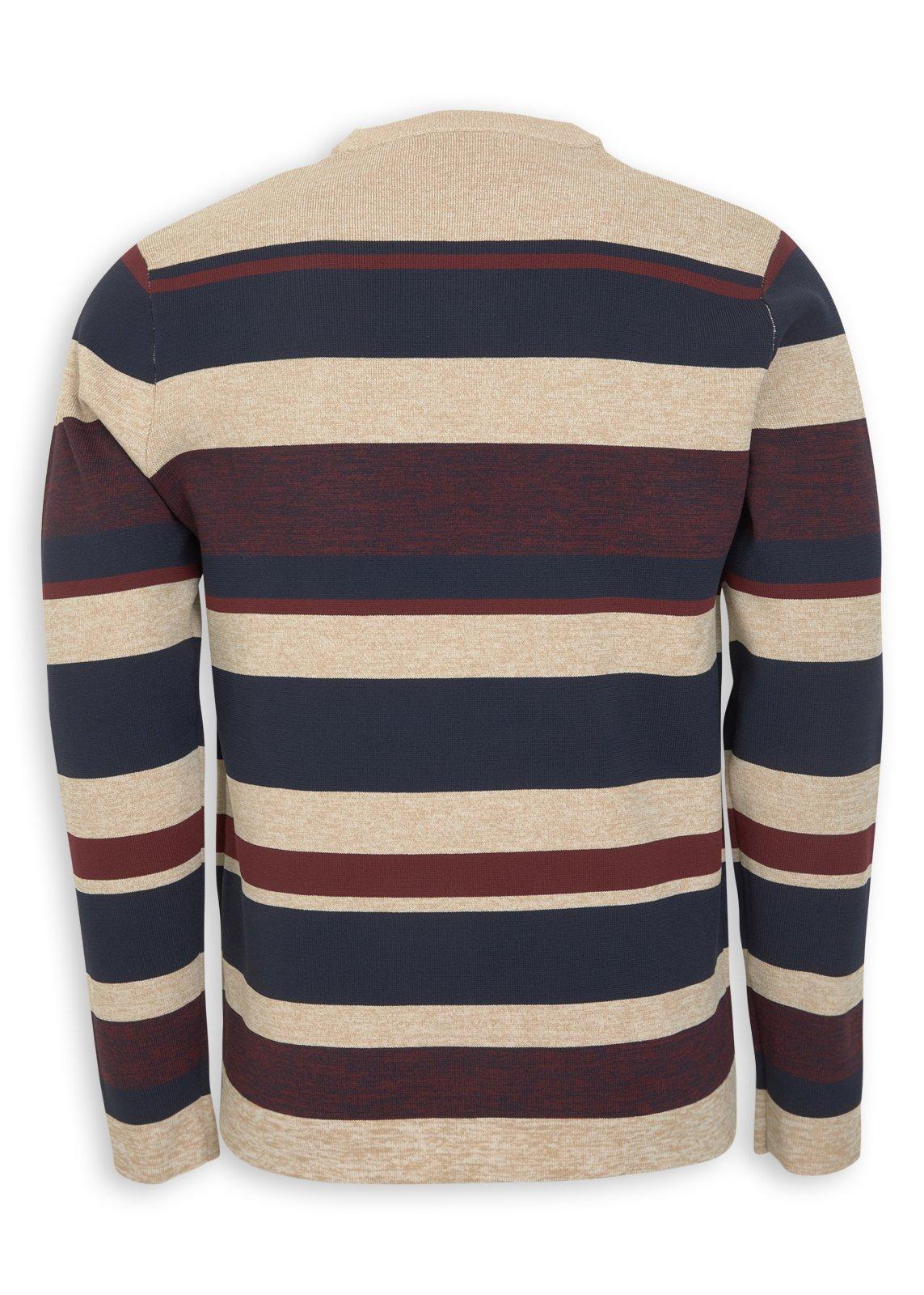 Beige Stripe Knit Sweater (3251124) | UZZI