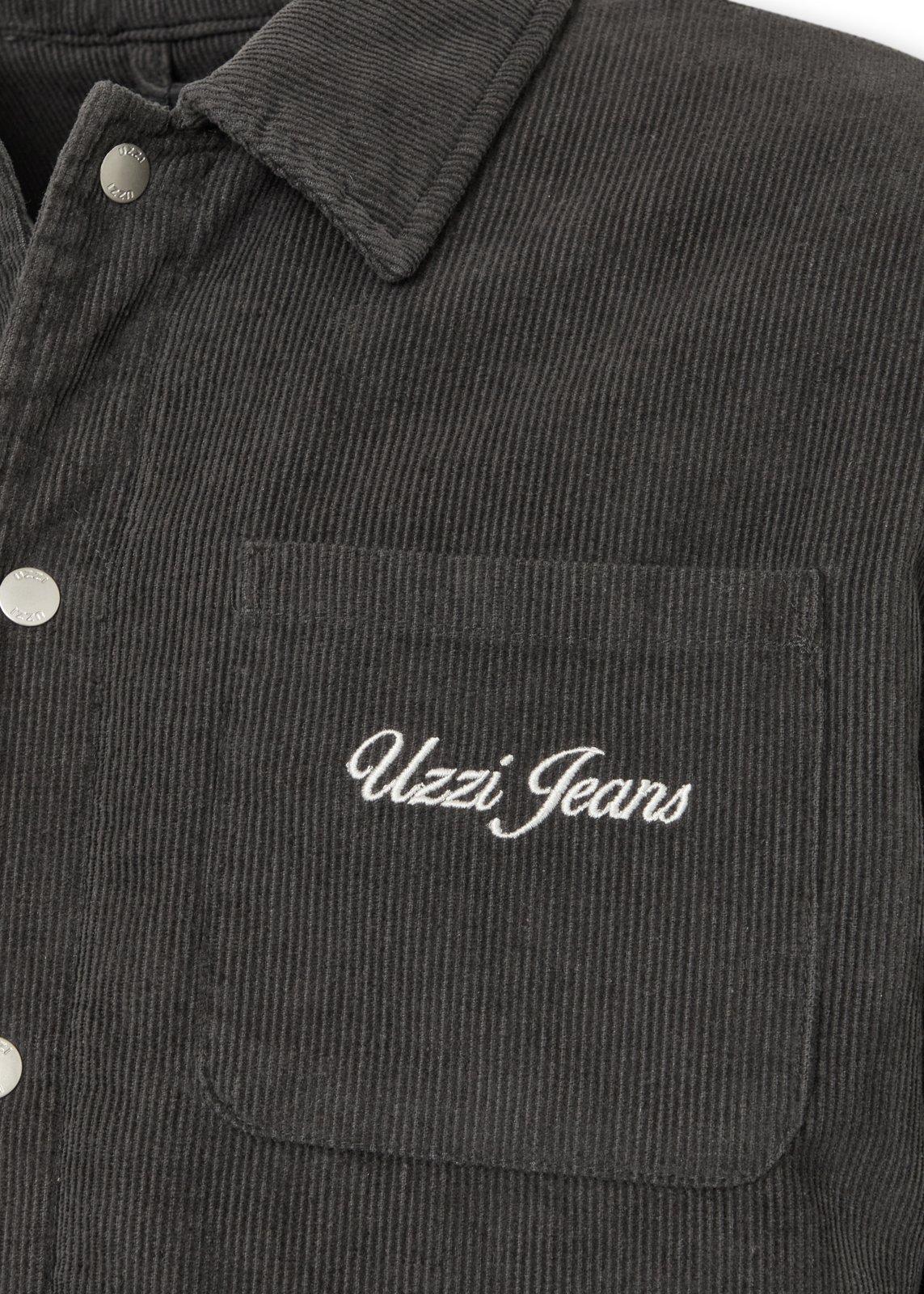 Charcoal Corduroy Shacket Top (3251157) | UZZI