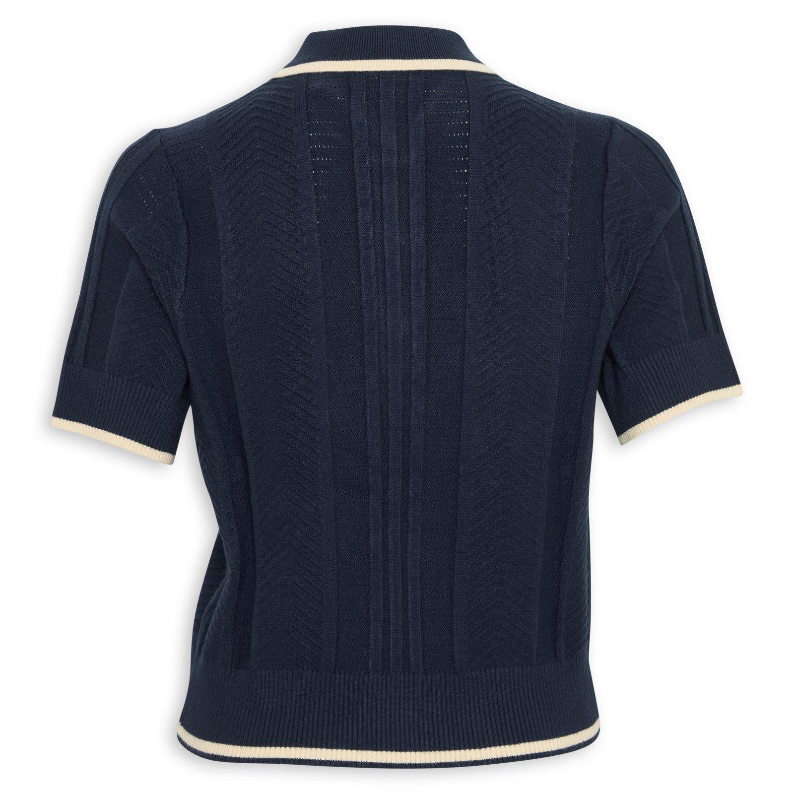 Navy Cable Knit Cali T-Shirt (3251218) | Adidas