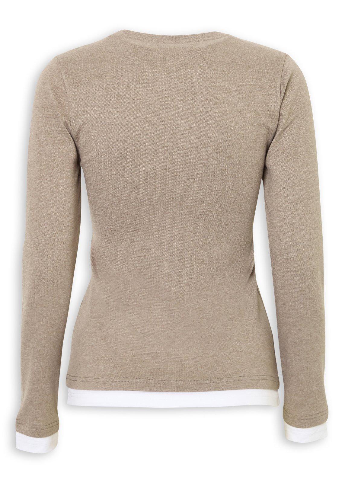 Beige Melange Layered Top (3251616) | OUTBACK RED