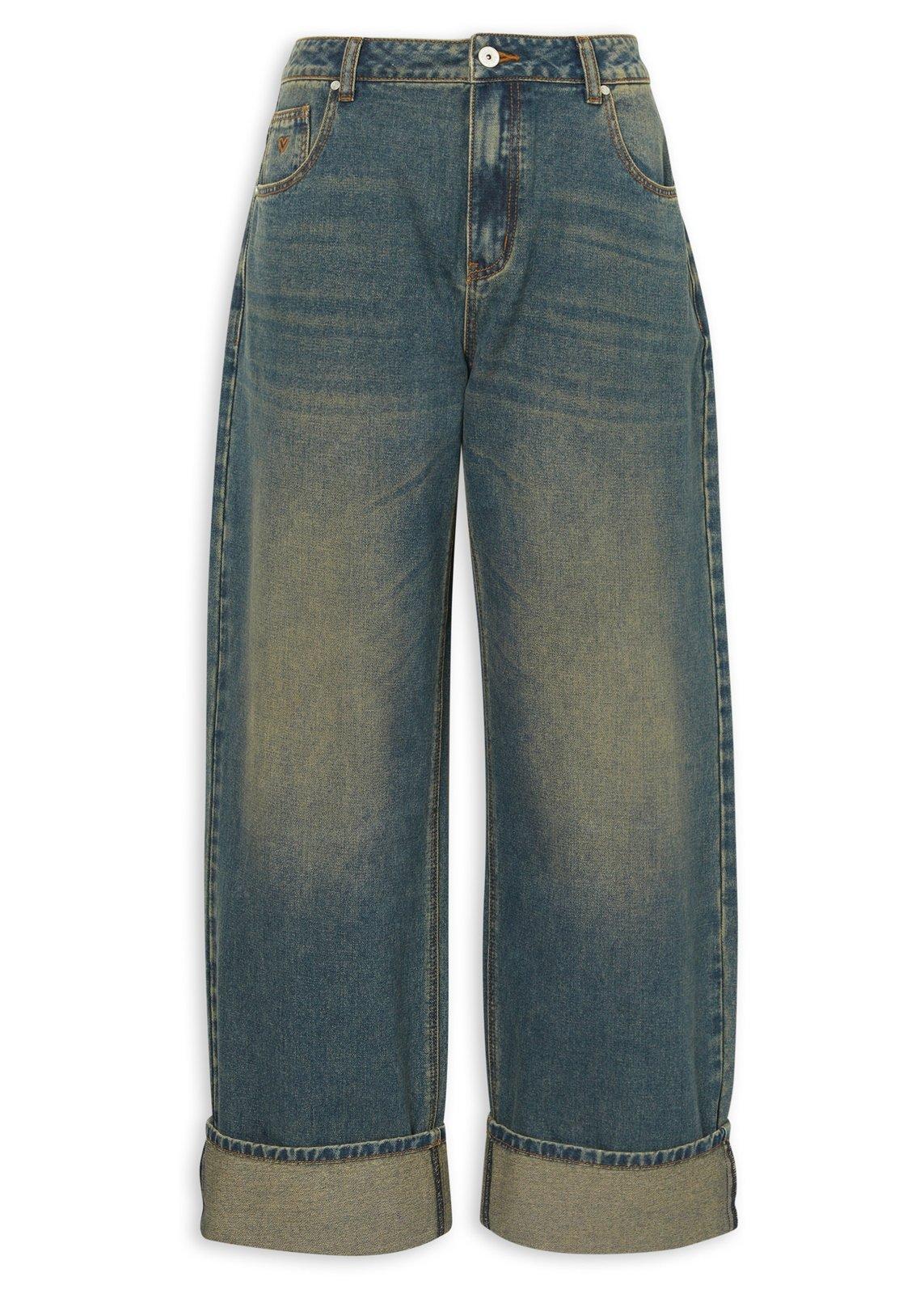 Dark Tea Stain Barrel Leg Jeans (3251673) | Hey Betty
