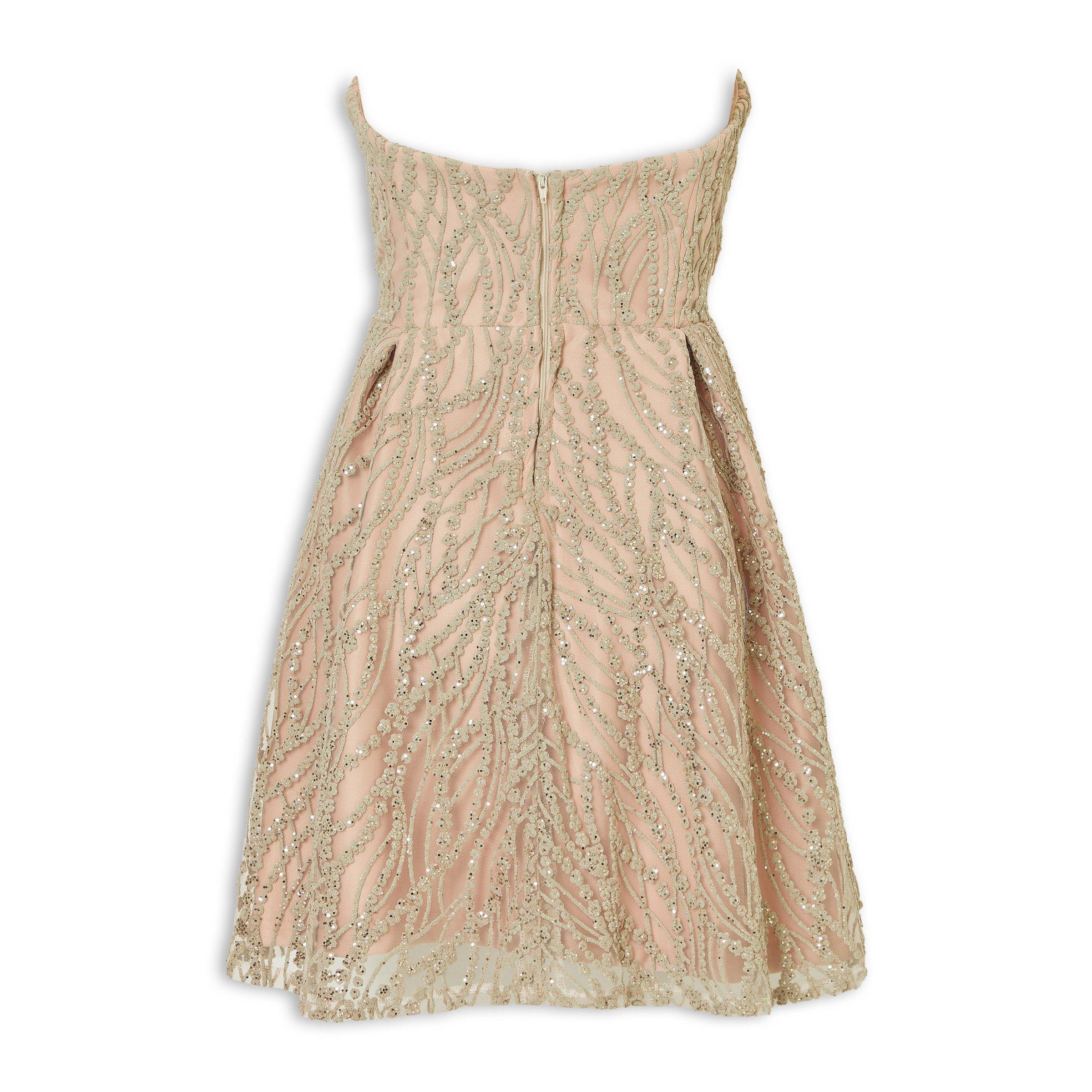 Champagne Glitter Party Dress (3252206) | Ruald Rheeder Ladies