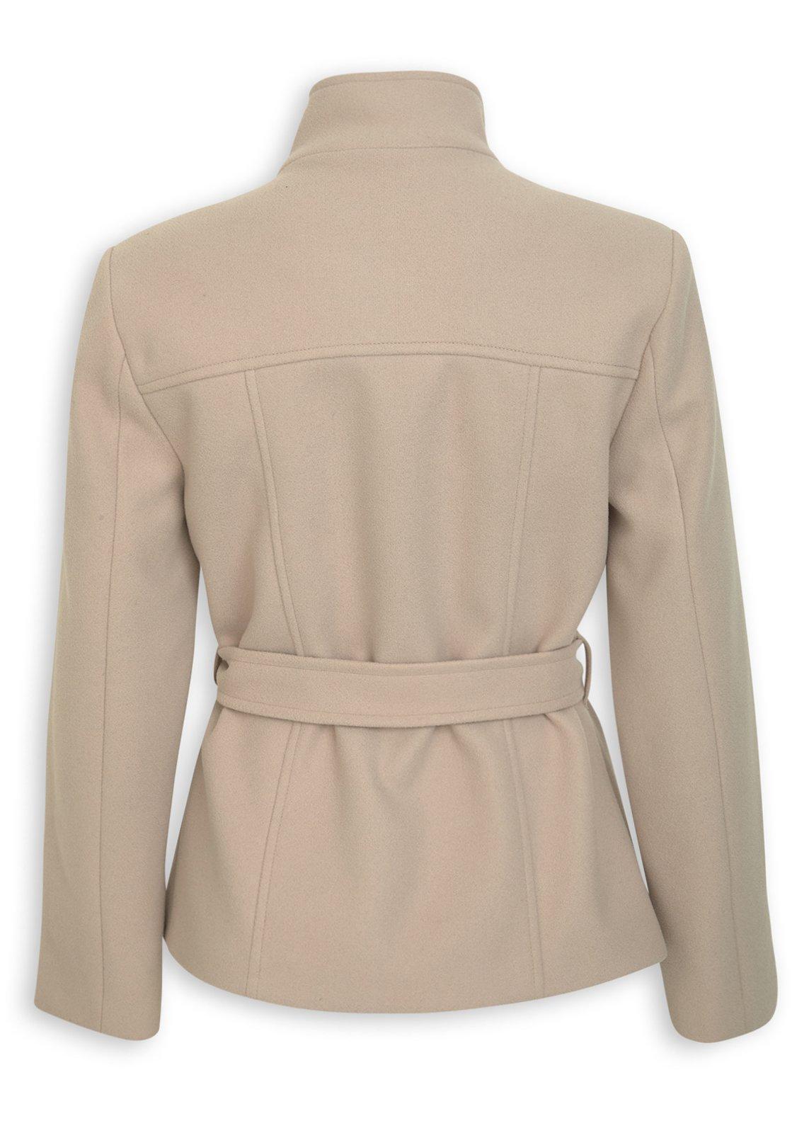 Beige Belted Melton Jacket (3252357) | Daniel Hechter