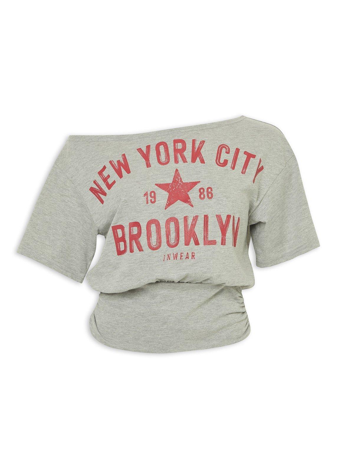 Grey Brooklyn Graphic Crop Top (3252463) | Inwear