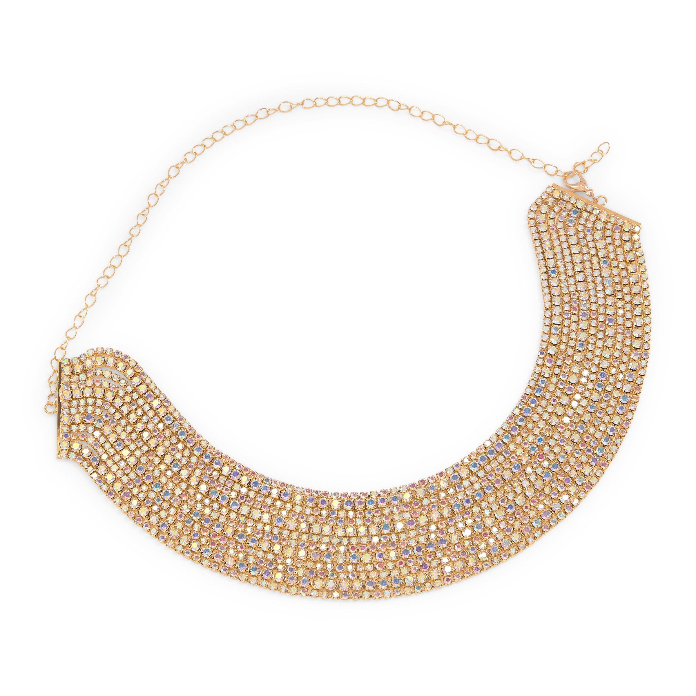 Gold Diamante Layered Choker Necklace (3252908) | Avanglion Time