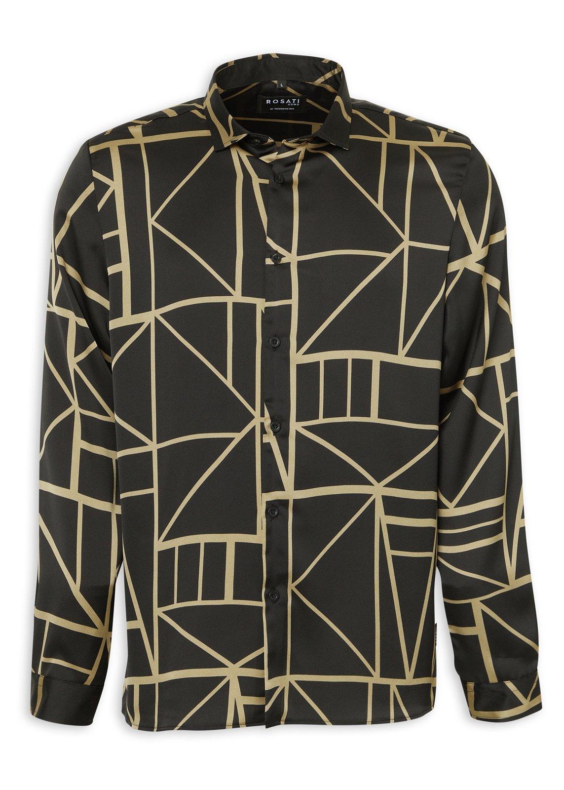 Black and Gold Geometric Shirt (3252965) | Rosati Uomo