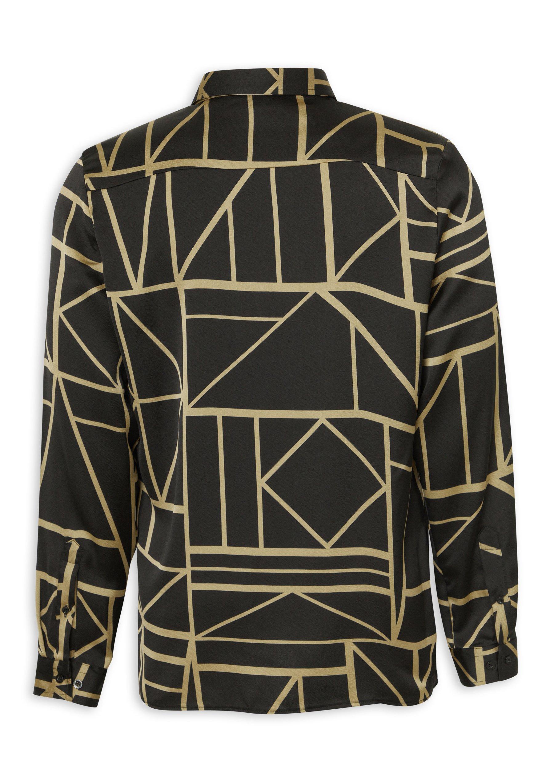 Black and Gold Geometric Shirt (3252965) | Rosati Uomo