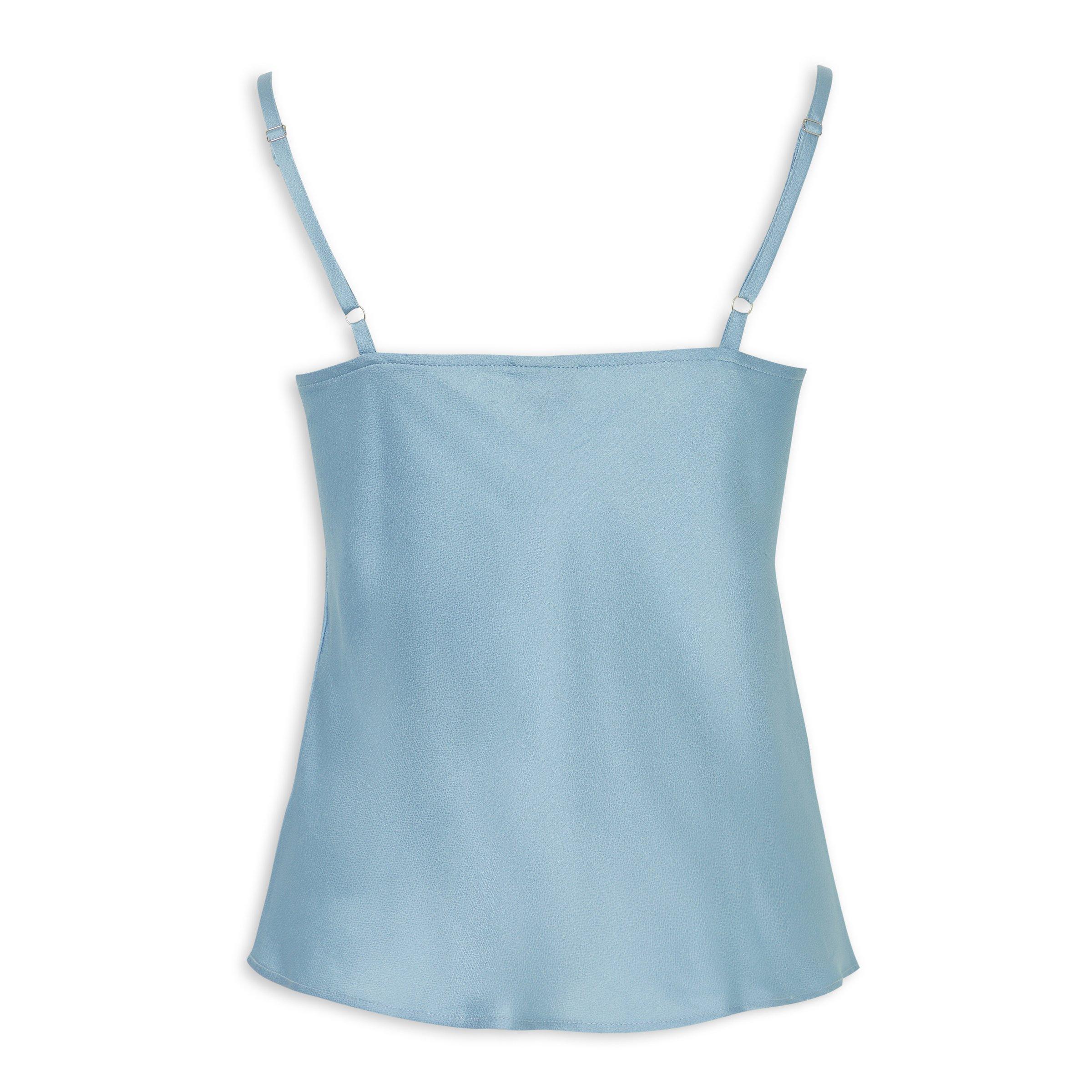 Pale Blue Satin Cowl Neck Camisole Top (3252995) | Truworths