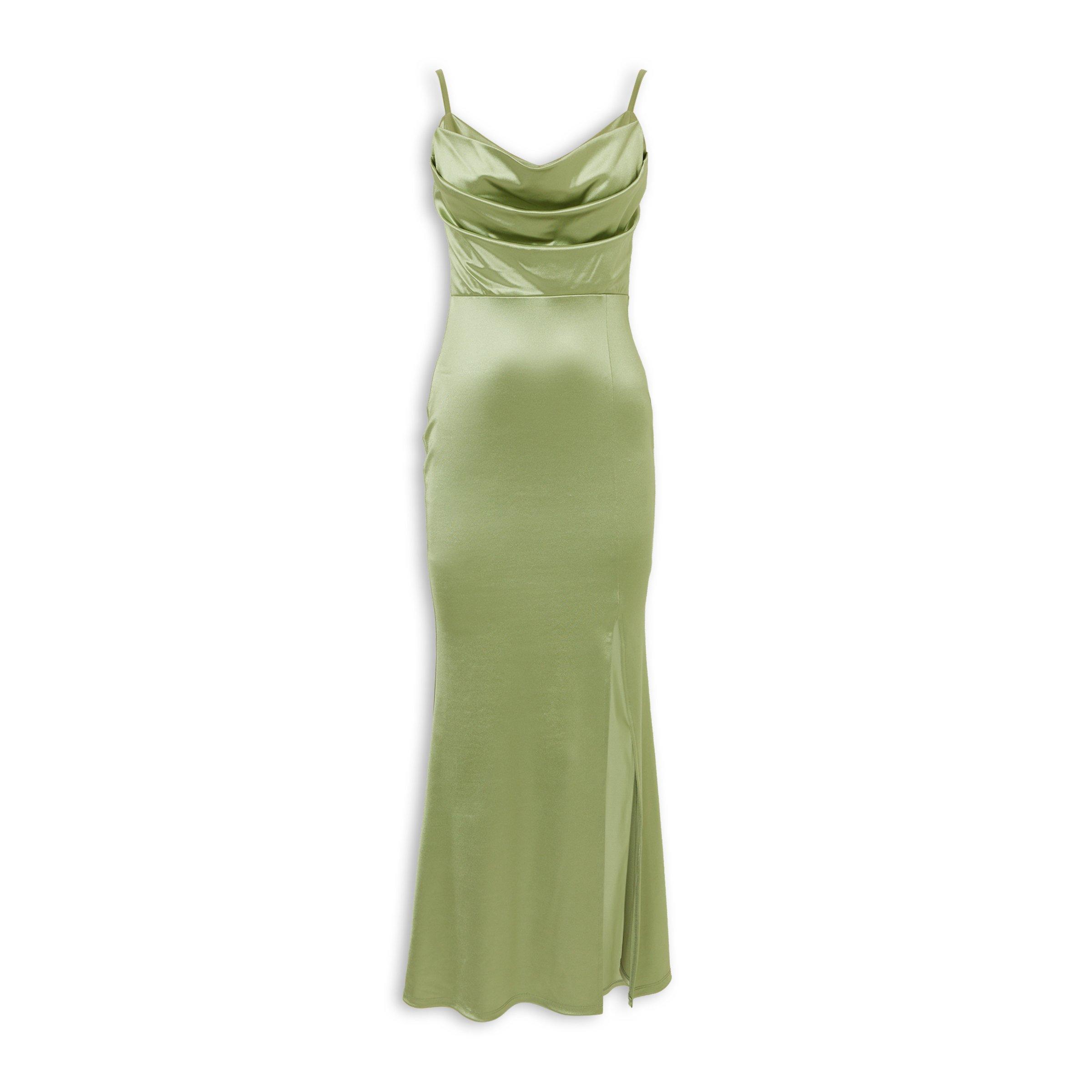 sage green satin cowl neck dress Pearl Pink Satin Bridesmaid Dress Cowl Neck Maxi with Ruched – Carlyna UK  £99.00 main image 0