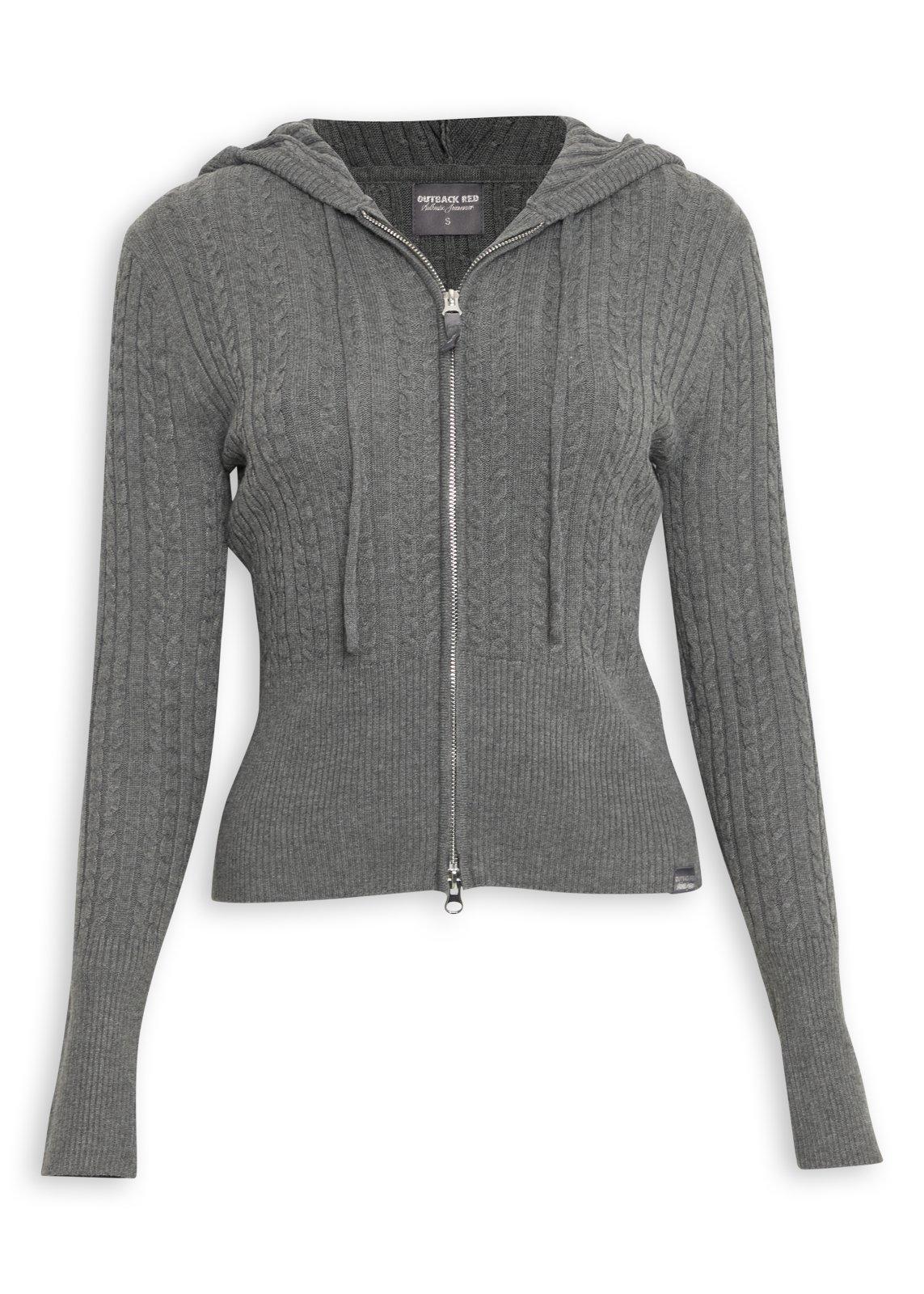 Grey Zip-Through Cabled Cardigan (3253180) | OUTBACK RED