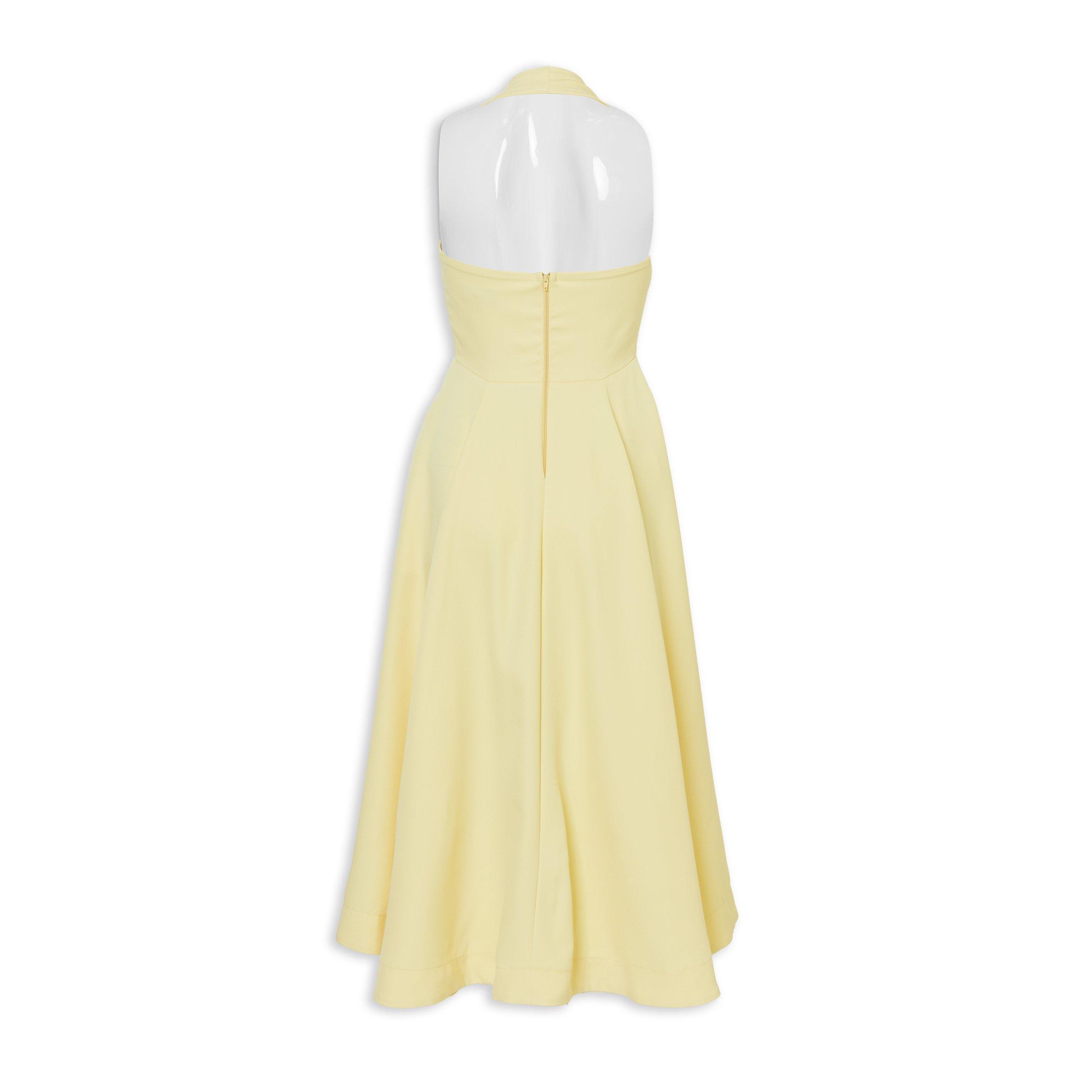 strapless open back dress Long Halter Prom Dress with Back Tie main image 1