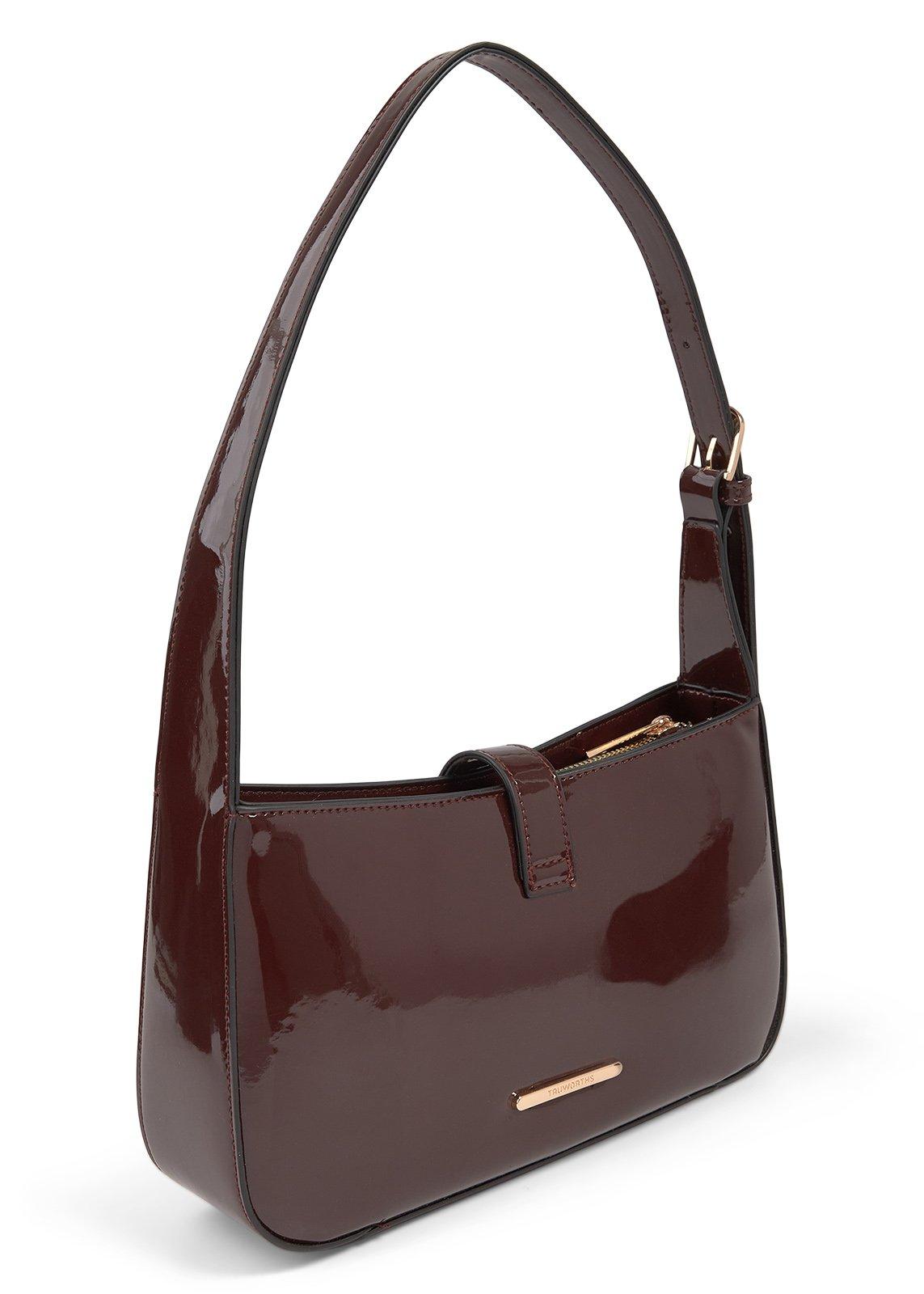 Burgundy Patent Shoulder Bag (3253305) | Truworths