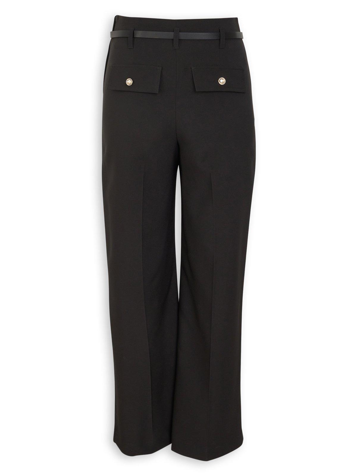 Belted Black Wide Leg Pants (3253346) | Daniel Hechter