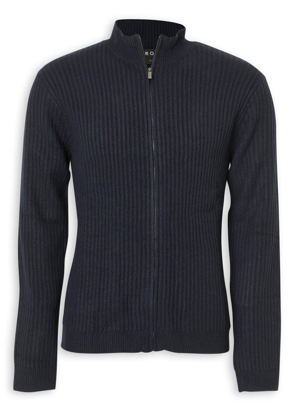 Navy Zip-through Cardigan (3253496) | Rosati Uomo