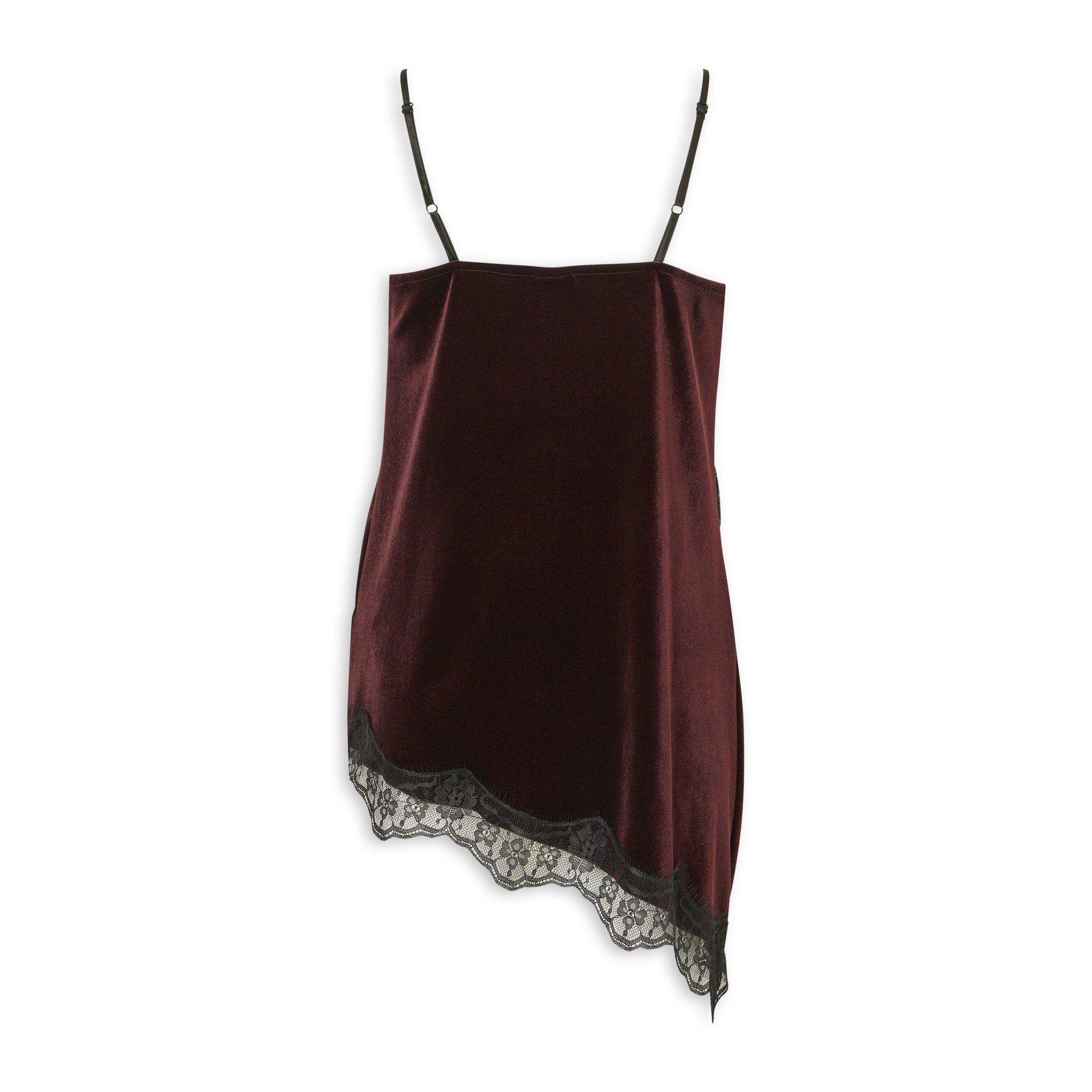トップス TORNADO MART FEMME velour camisole Burgundy Velvet & Lace Trim Camisole (3253797) | Truworths