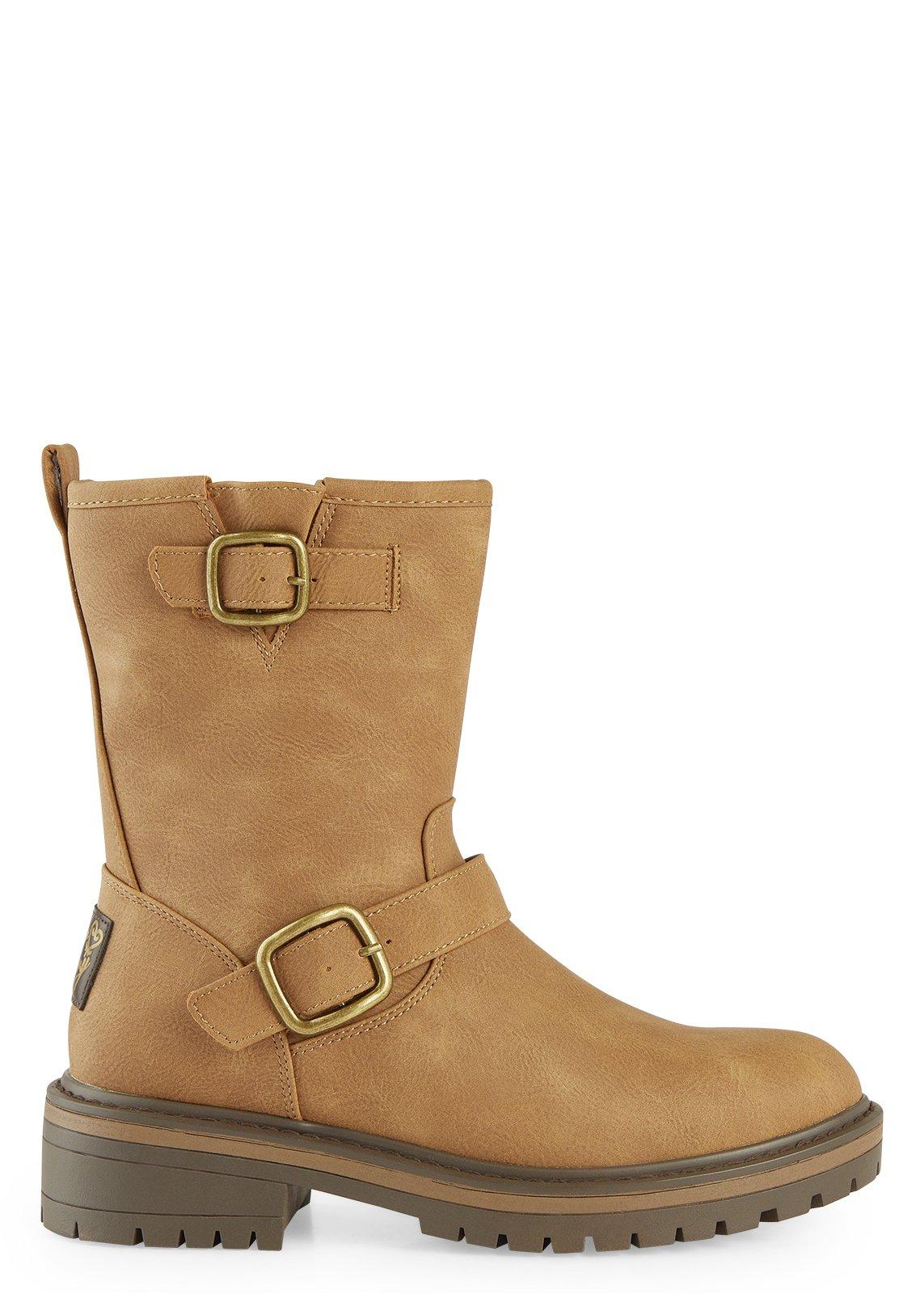 Camel Buckle Pull On Boots (3253961) | Ginger Mary