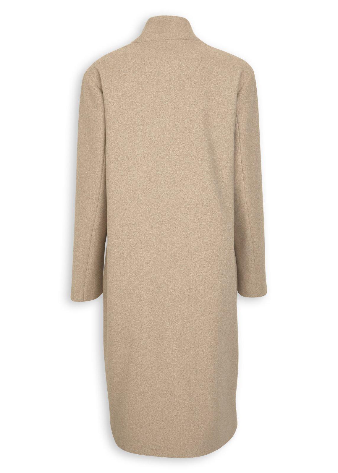 Beige Notch Neck Melton Coat (3254012) | Truworths