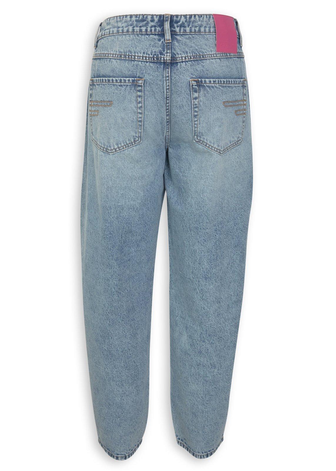 Mid Wash Barrel Leg Denim with Keychain (3254063) | Fuel