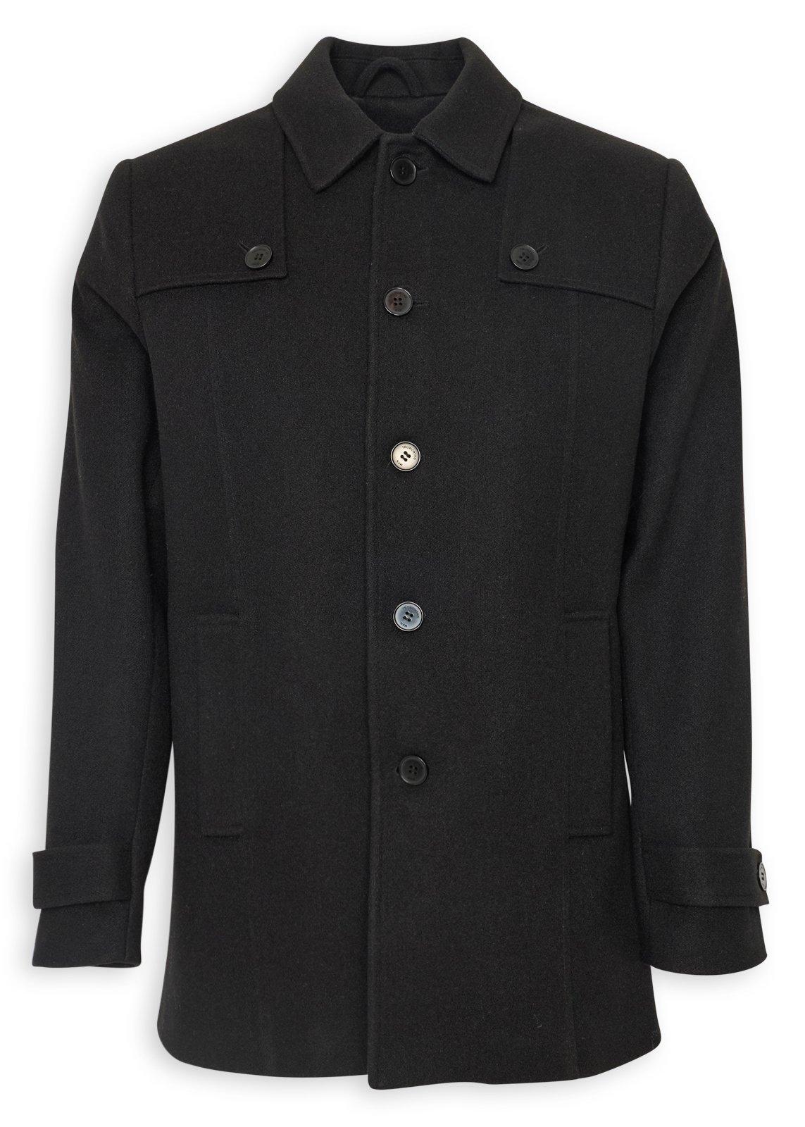 Black Melton Coat (3254130) | Truworths Man