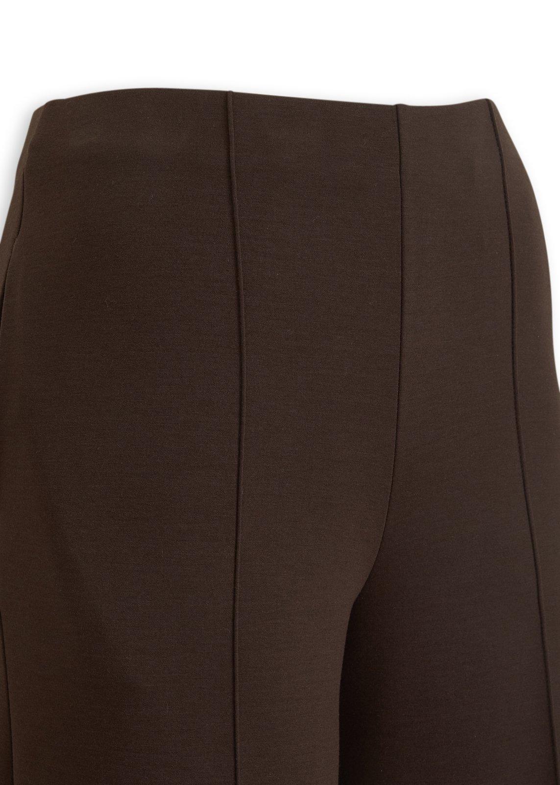 Brown Scuba Knit Wide Leg Pants (3254361) | Basix
