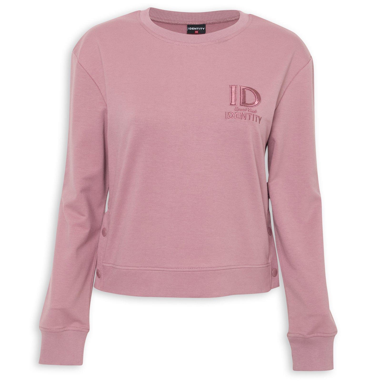 Mauve Popper Detail Sweat Top (3254418) | Identity