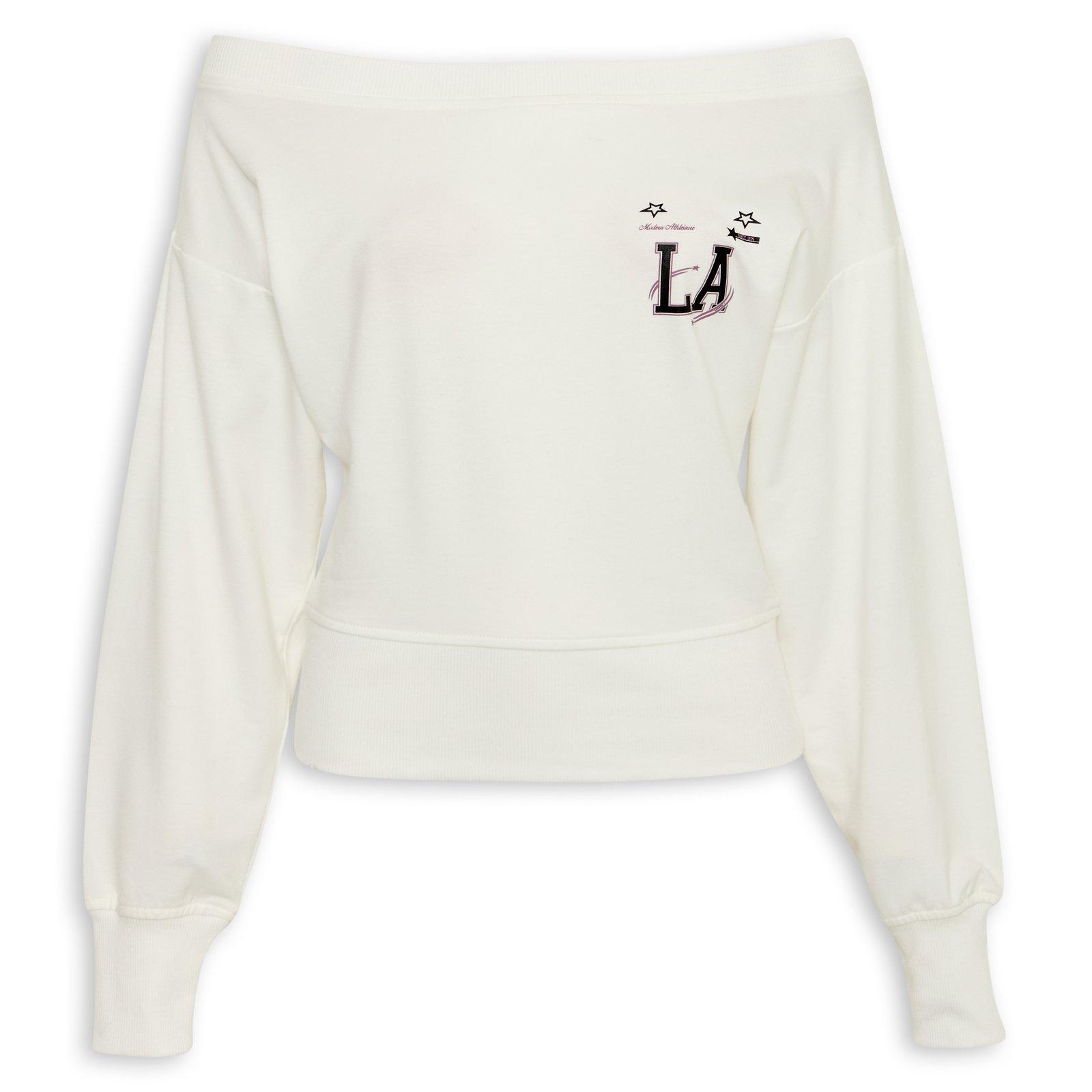 White Sweatshirt Top by Identity (3254419) | Identity