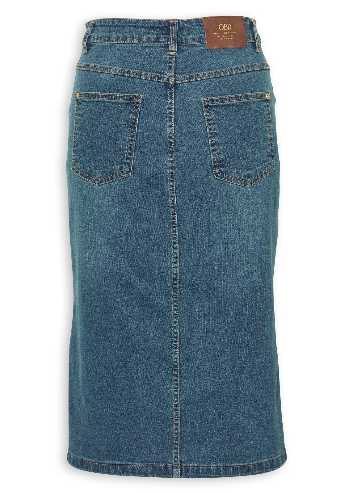 Blue Denim Skirt with Front Slit (3254696) | OUTBACK RED