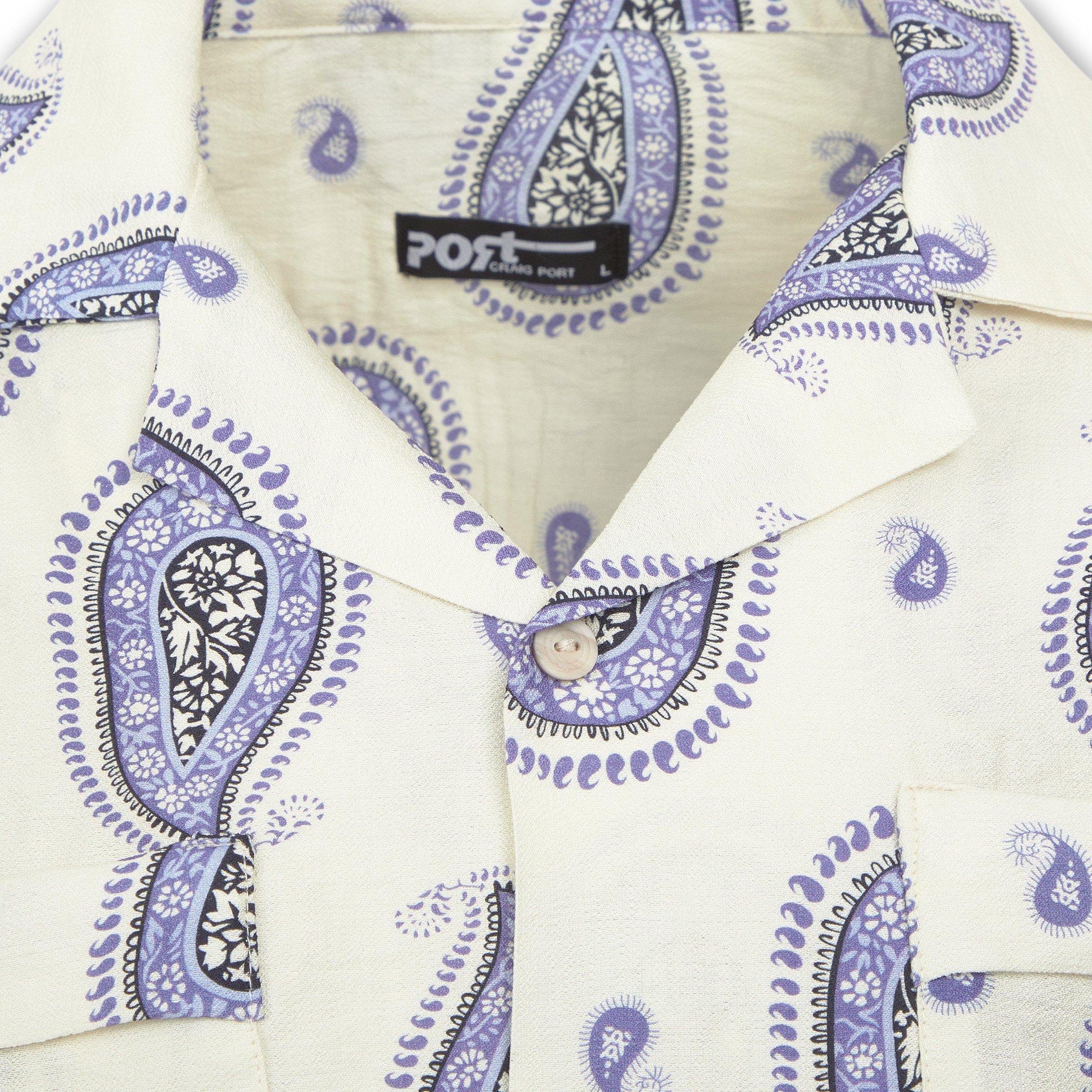 Purple Paisley Print Flap Pocket Shirt (3255312) | Port