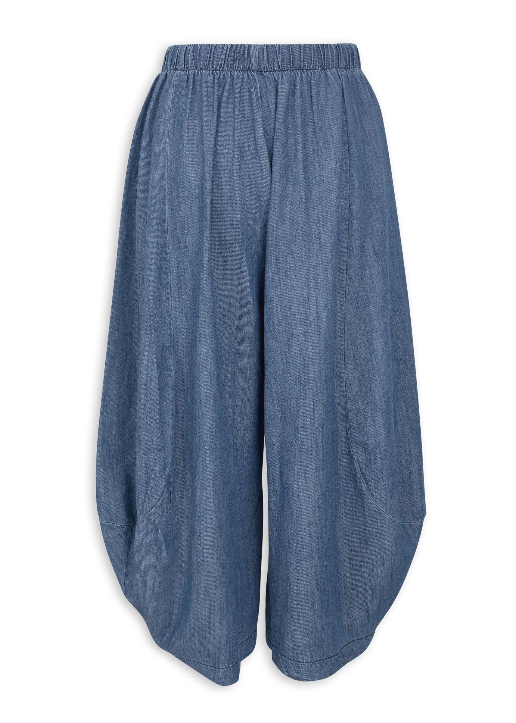 Blue Chambray Denim Harem Culottes (3255350) | TRS