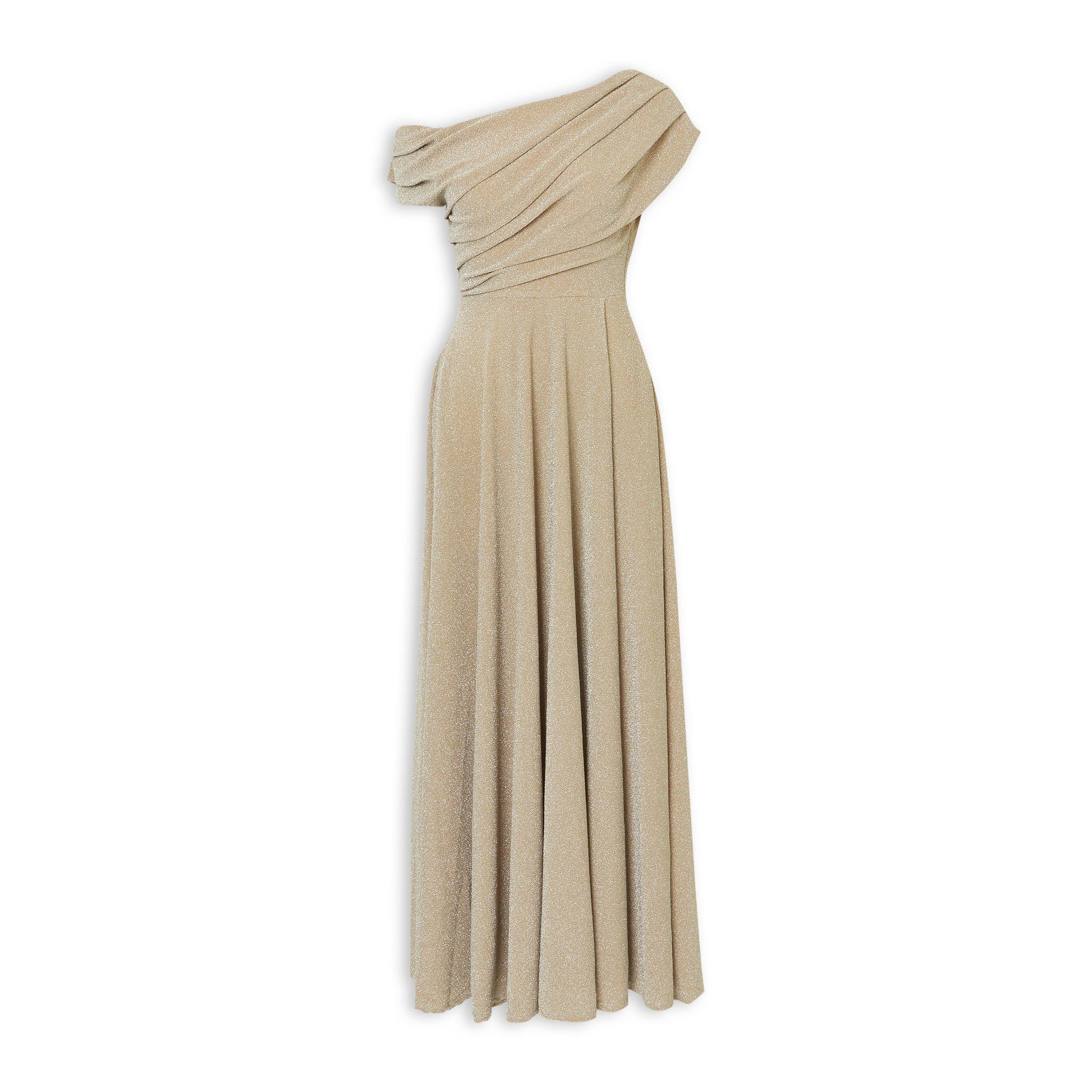 Champagne Sparkle Drop Shoulder Maxi Dress (3255418)