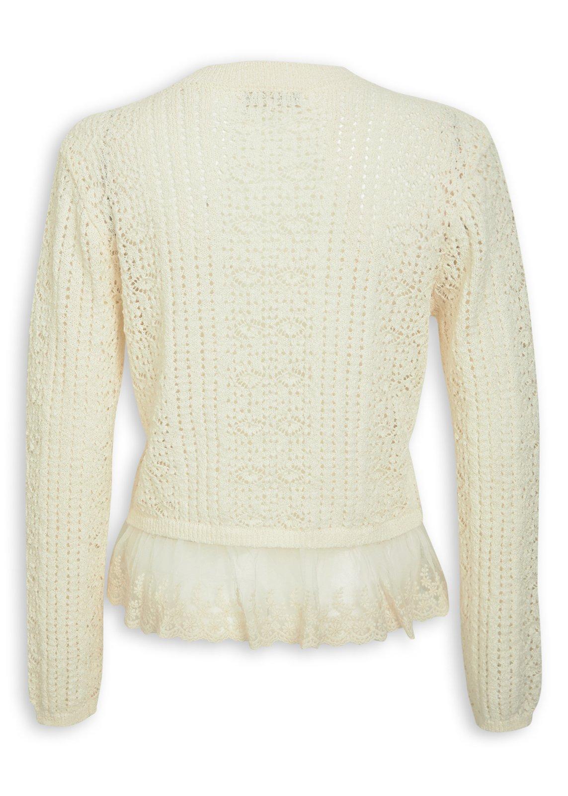 Beige Lace Tim Cardigan (3256572) | TRS